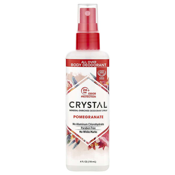 CRYSTAL, минеральный спрей-дезодорант, гранат, 118 мл (4 жидк. унции)