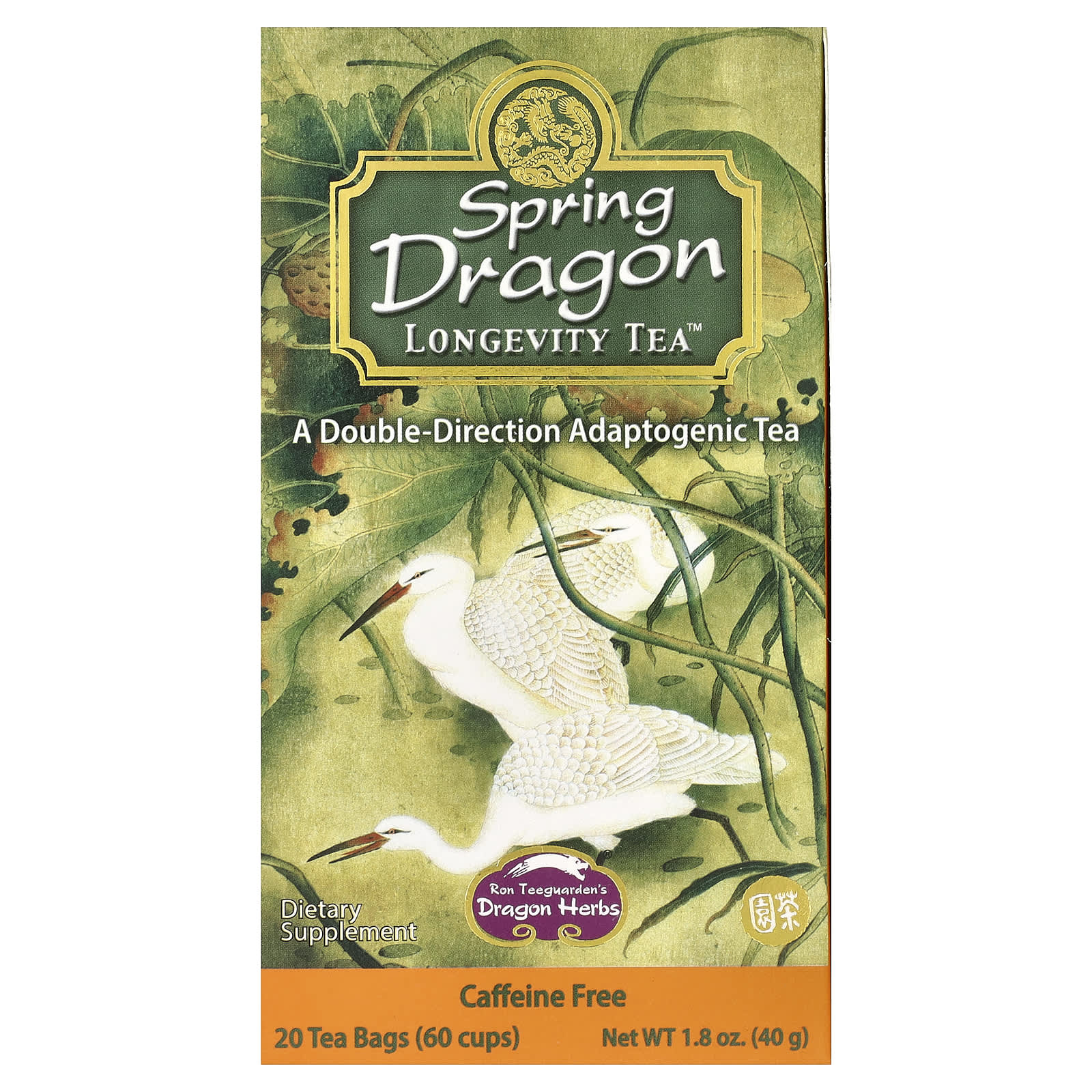Dragon Herbs Spring Dragon Longevity Tea без кофеина 20 чайных пакетиков 18 унции 50 г 1990₽