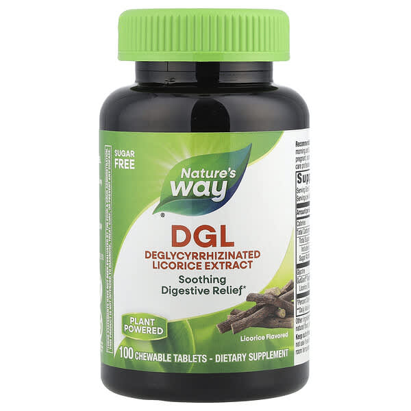 Nature's Way, DGL, глицирризинат солодки, 100 жевательных таблеток