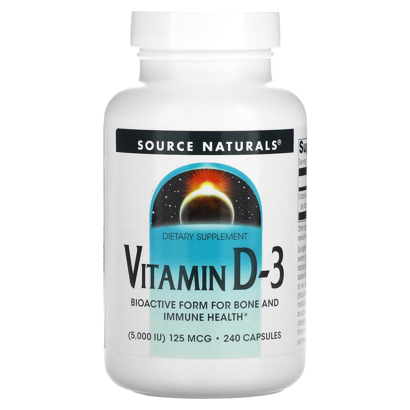 Source Naturals Витамин D-3 5000 МЕ 240 капсул 2690₽