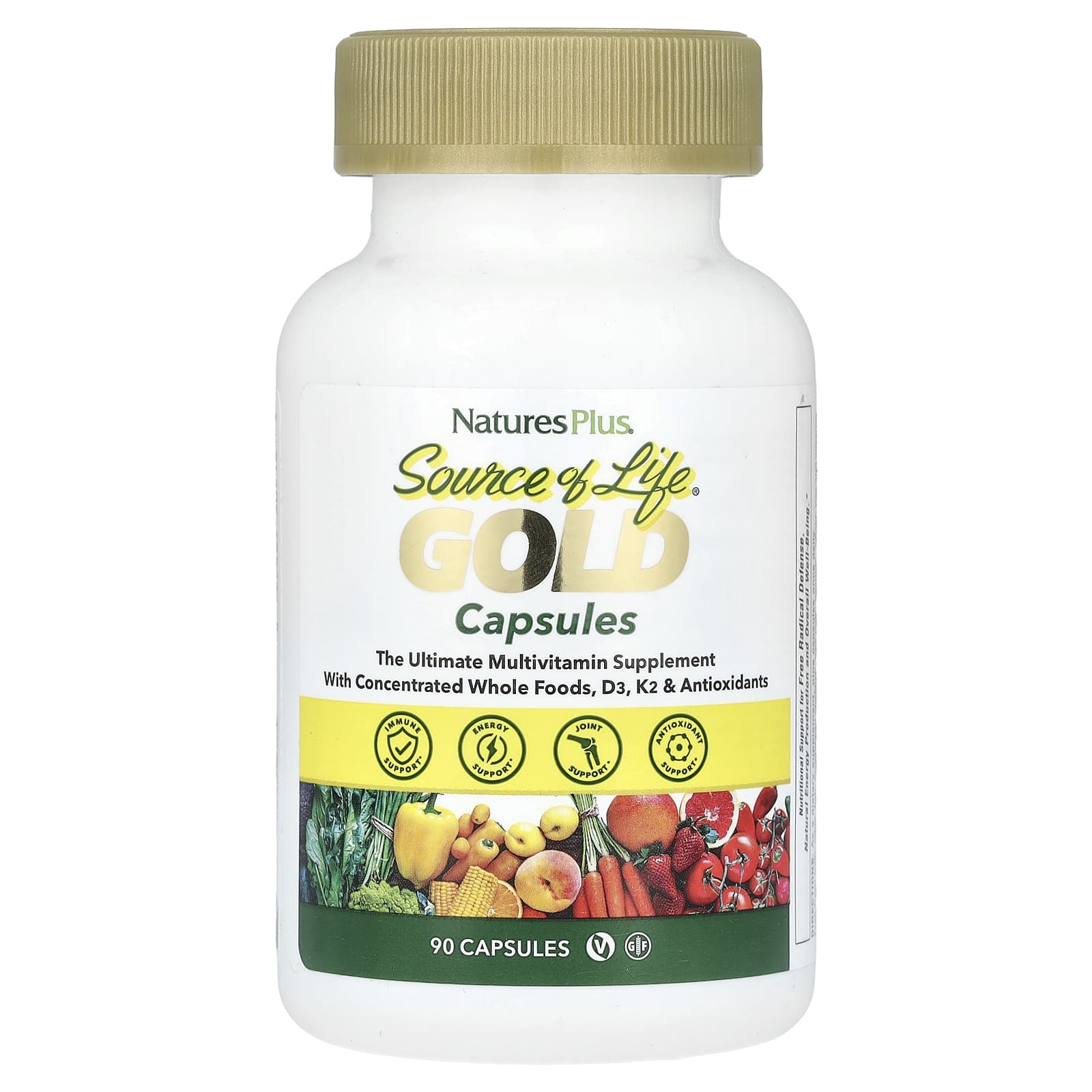 NaturesPlus Source of Life Gold Capsules 90 вегетарианских капсул 5090₽