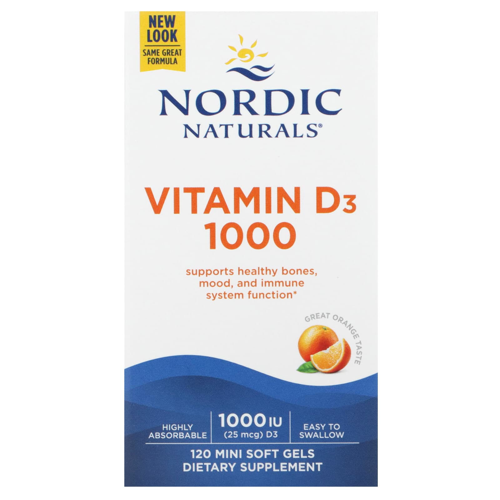 Nordic Naturals Витамин D3 1000 апельсин 25 мкг 1000 МЕ 120 мягких таблеток 2890₽