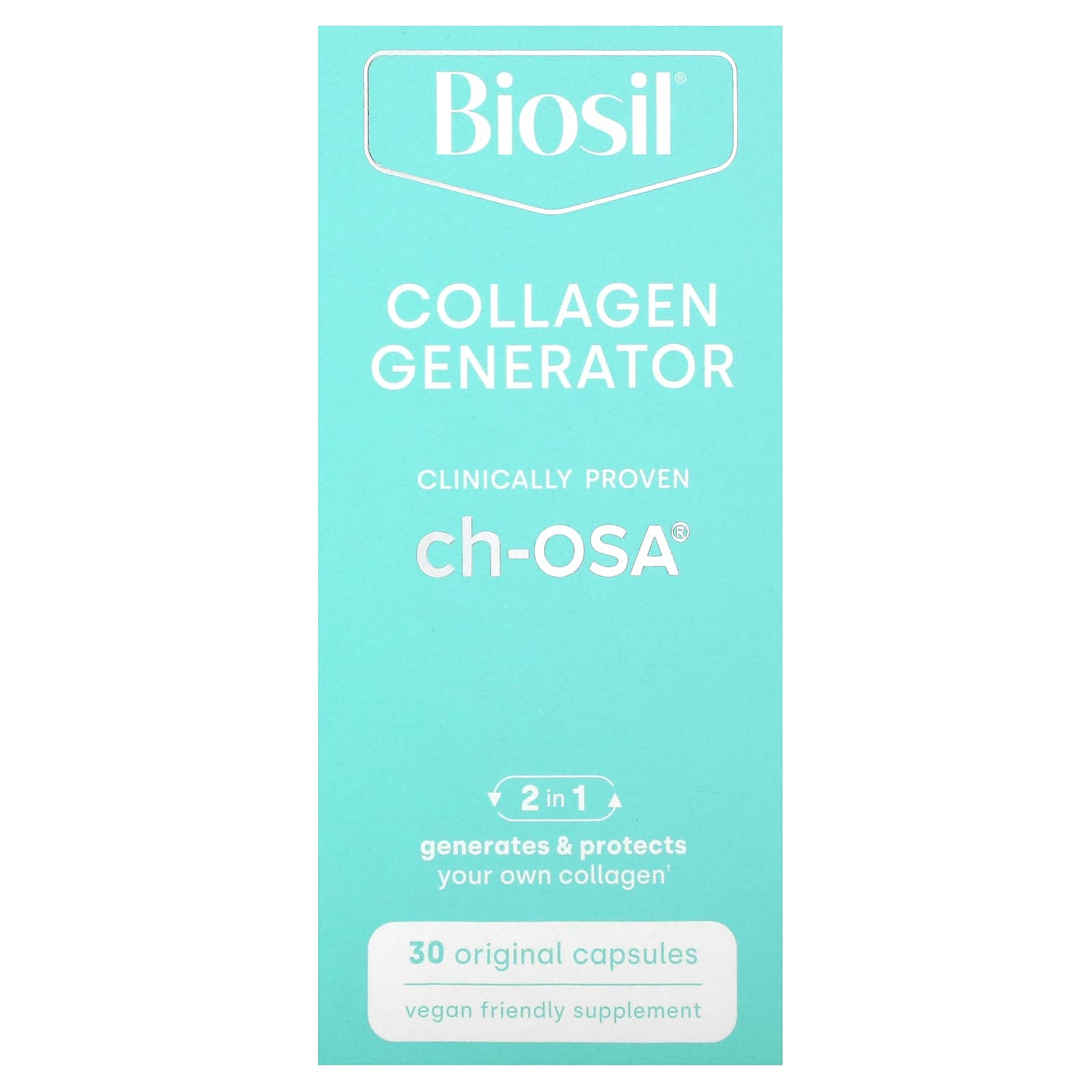 Biosil, Collagen Generator, средство для стимулирования производства коллагена, 30 оригинальных капсул