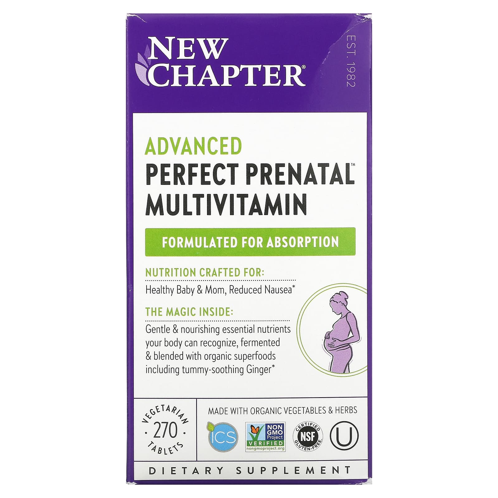New Chapter Perfect Prenatal мультивитаминный комплекс для беременных 270 вегетарианских таблеток 13290₽