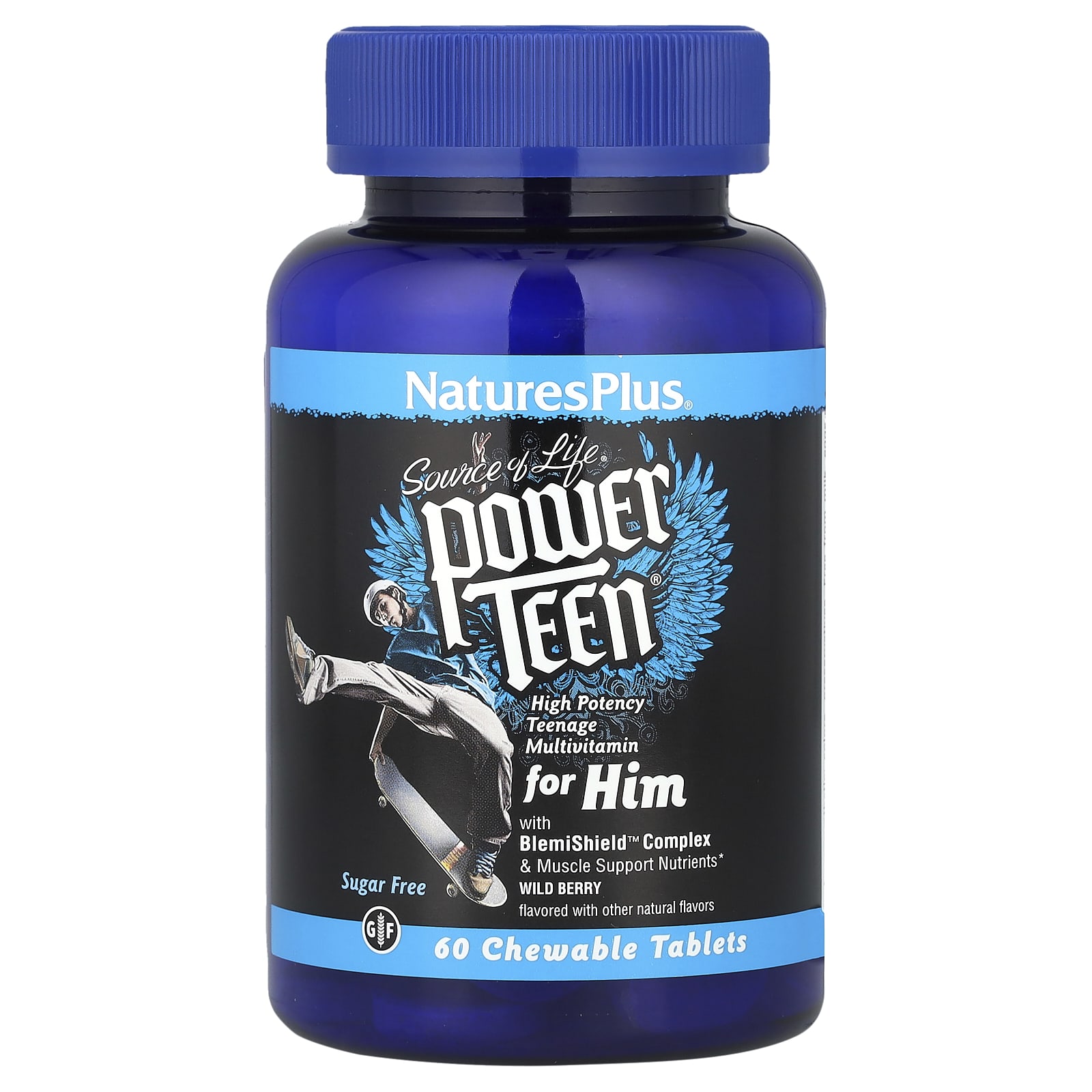 NaturesPlus Source of Life Power Teen для мальчиков-подростков натуральный вкус лесных ягод 60 жевательных таблеток 4190₽