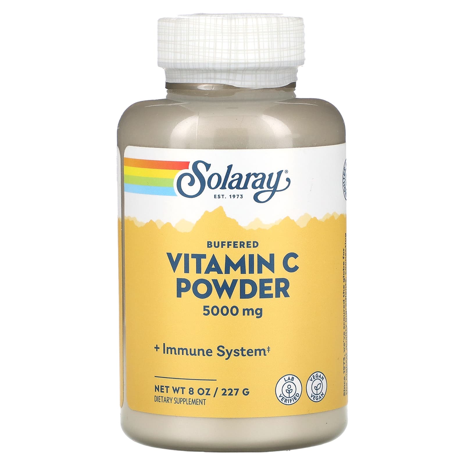 Solaray Buffered Vitamin C Powder 5000 mg 8 oz 227 g 4390₽