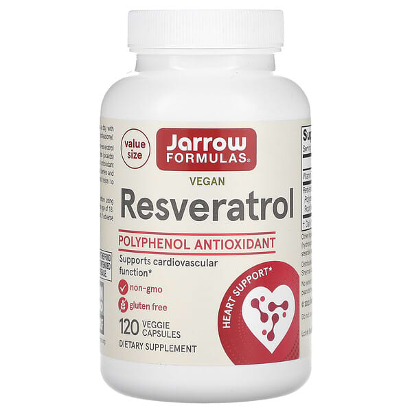 Jarrow Formulas, Ресвератрол, 120 растительных капсул