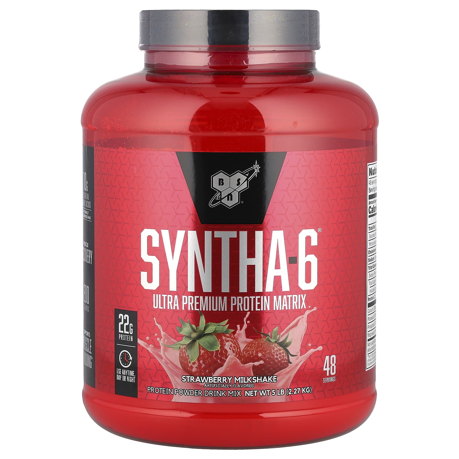 BSN Syntha-6 протеиновая матрица премиального качества клубничный коктейль 227 кг 5 фунтов 12290₽
