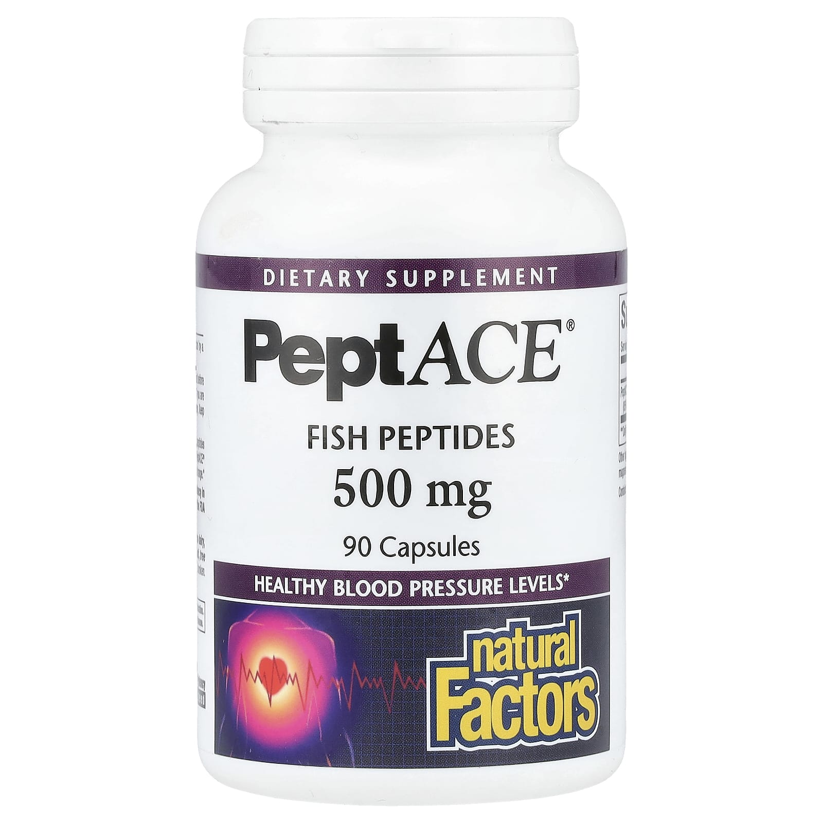 Natural Factors PeptACE рыбьи пептиды 500 мг 90 капсул 5590₽