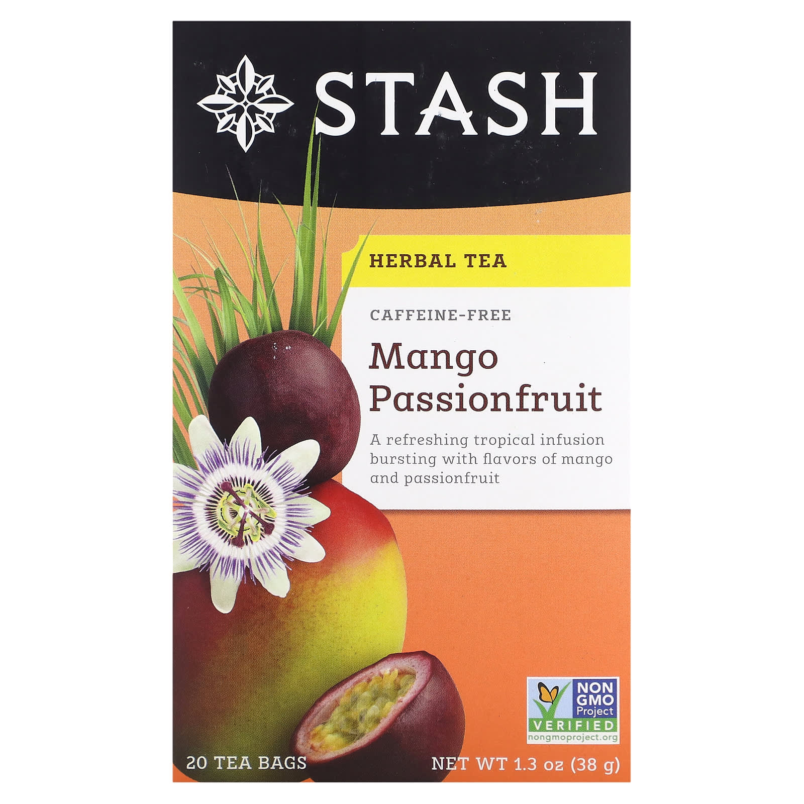 Stash Tea Herbal Tea манго и маракуйя без кофеина 20 чайных пакетиков 38 г 13 унции 1590₽