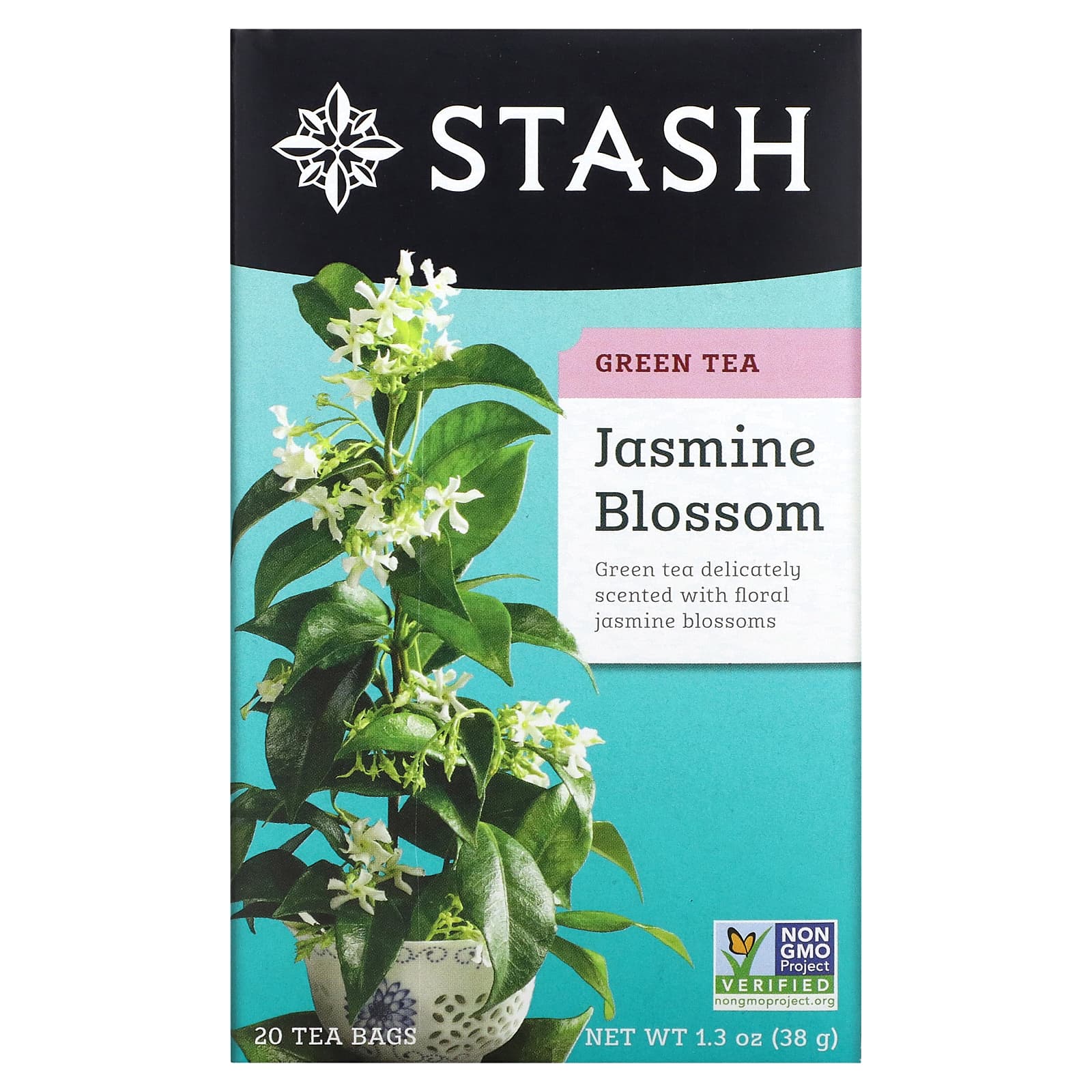 Stash Tea Цветок жасмина зеленый чай 20 чайных пакетиков 13 унции 38 г 1590₽