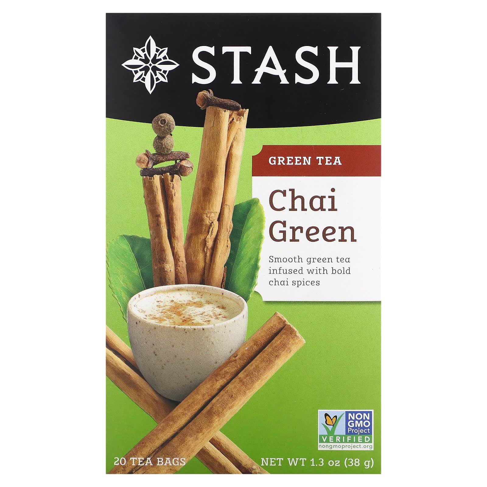 Stash Tea Green Tea Chai Green 20 чайных пакетиков 38 г 13 унции 1590₽