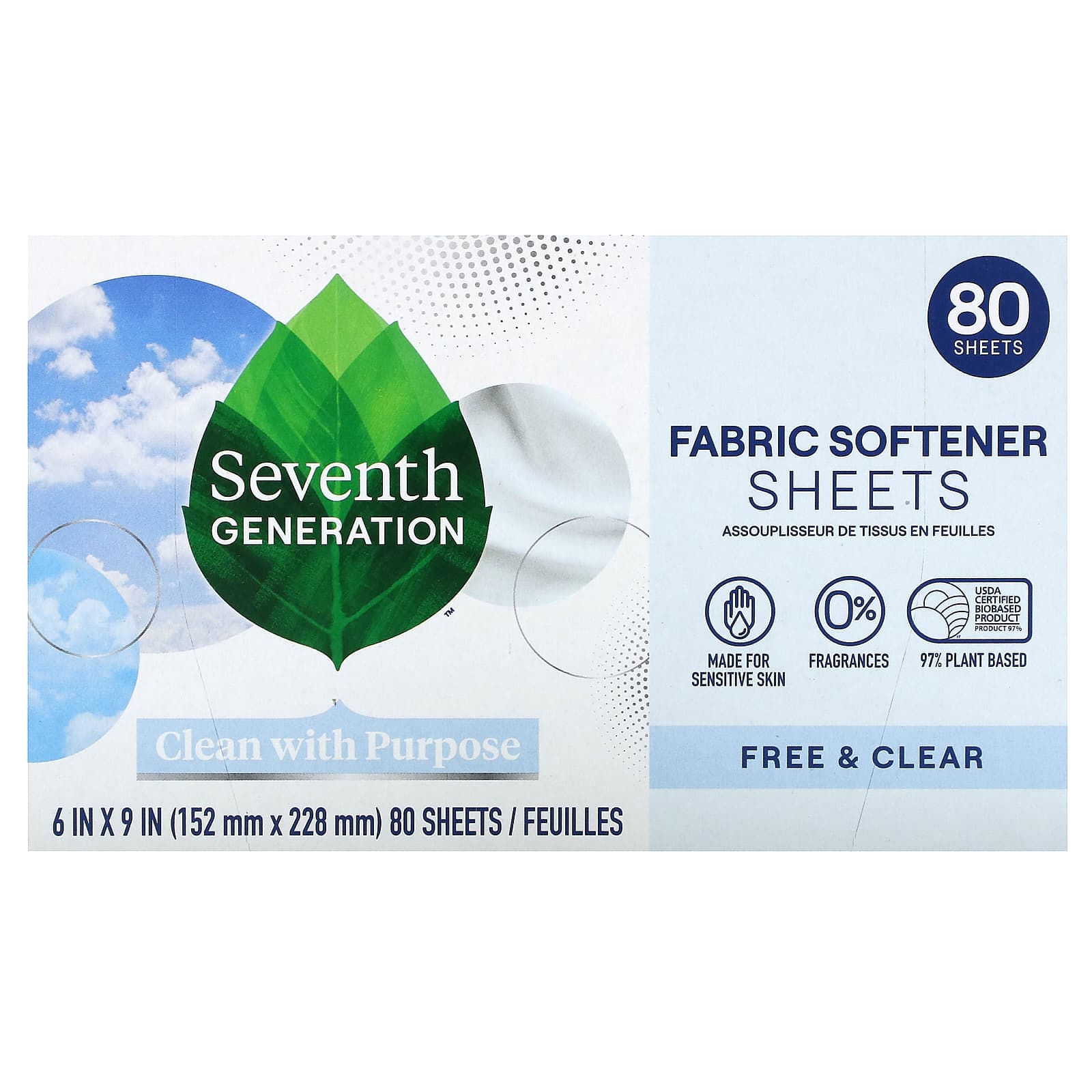 Seventh Generation кондиционер для ткани Free - Clear 80 шт 1890₽