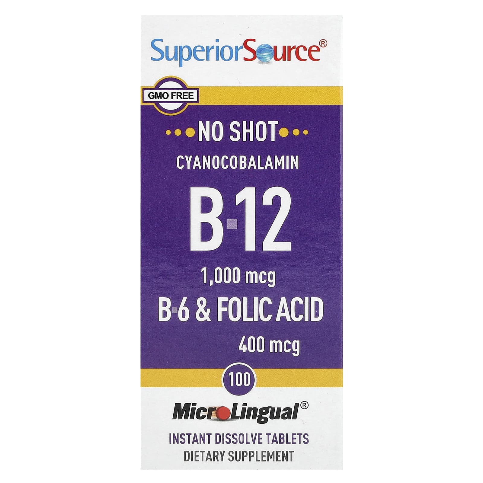 Superior Source Cyanocobalamin B-12 1000 mcg 100 Instant Dissolve Tablets 2390₽