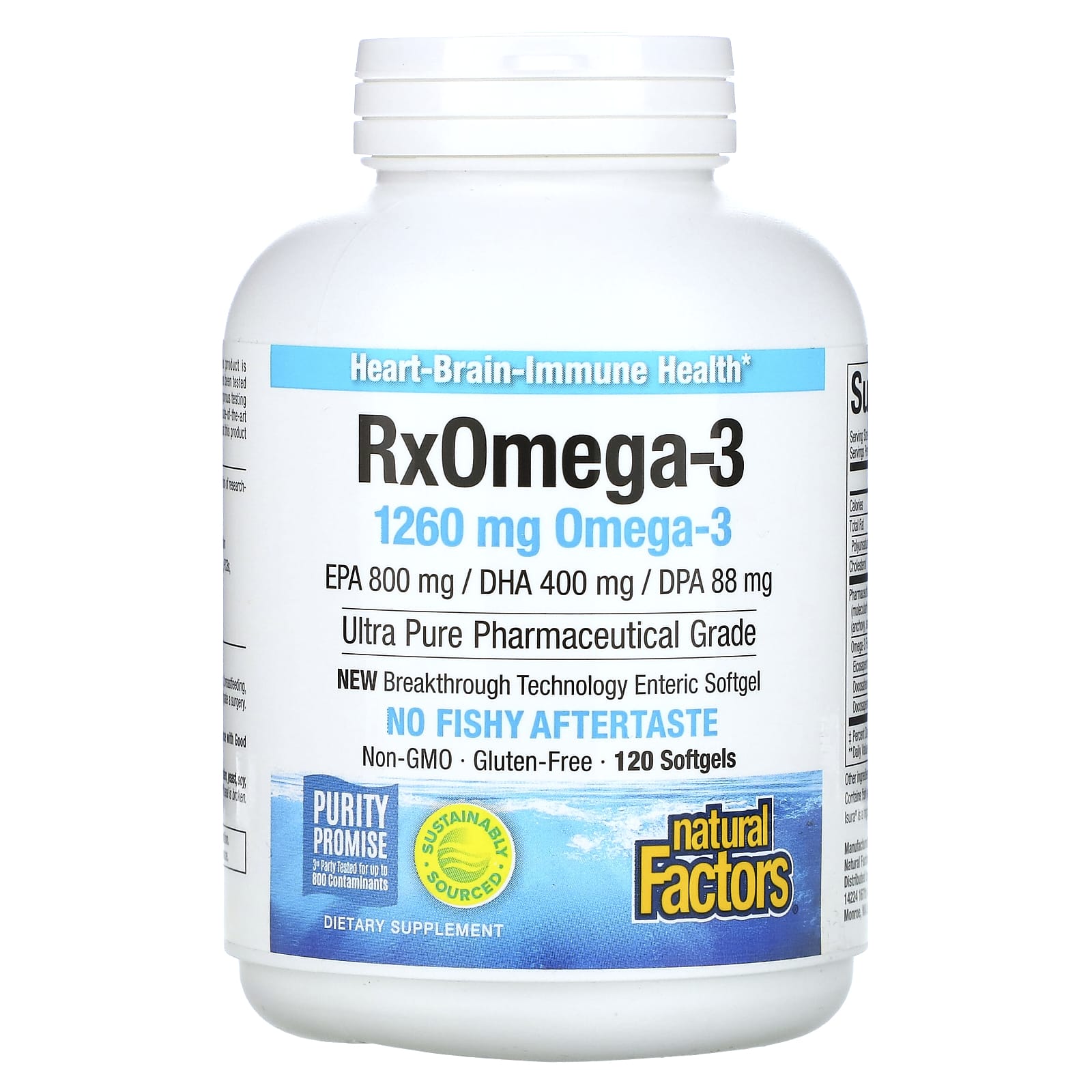 Natural Factors Rx Omega-3 омега-3 1260 мг 120 капсул 630 мг в 1 капсуле 5090₽