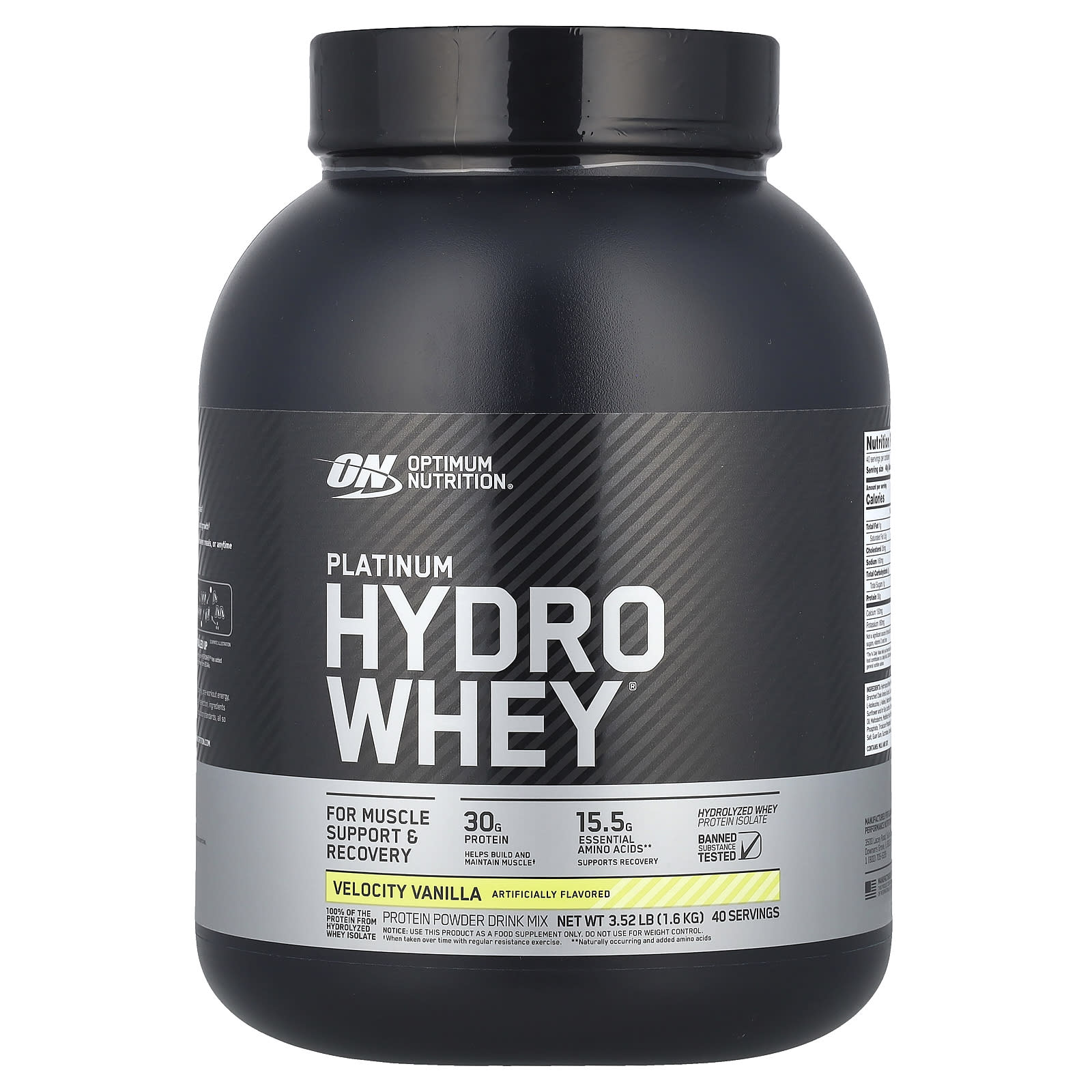 Optimum Nutrition Platinum Hydro Whey Velocity Vanilla 16 кг 352 фунта 20790₽