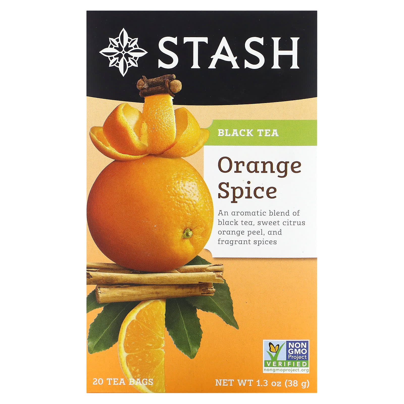 Stash Tea Черный чай апельсин 20 чайных пакетиков 38 г 13 унции 1590₽