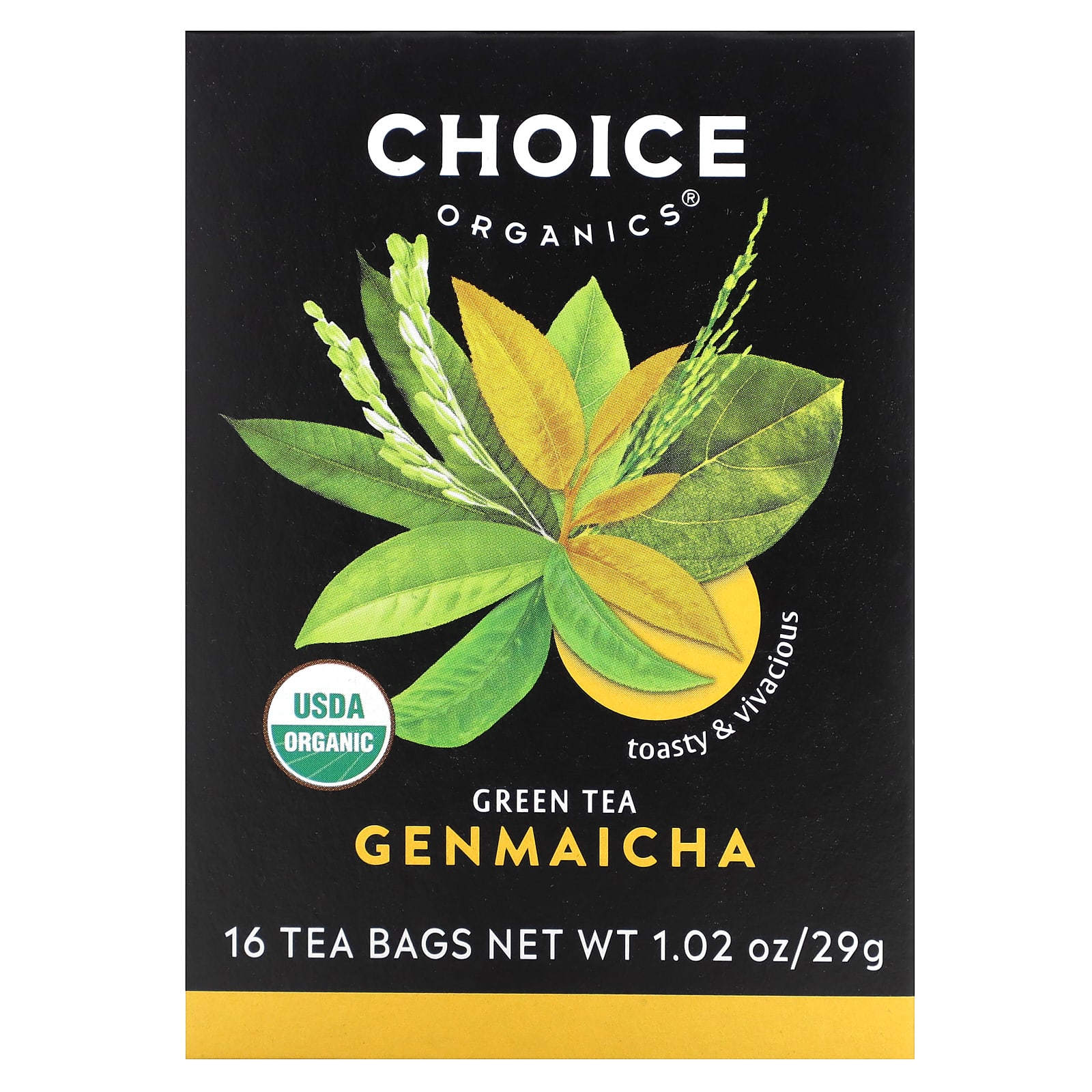 Choice Organic Teas Зеленый чай генмайча 16 чайных пакетиков 29 г 102 унции 1590₽