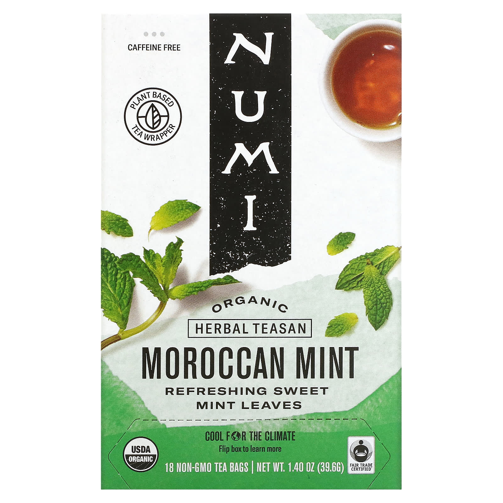 Numi Tea Organic Herbal Teasan марокканская мята без кофеина 18 чайных пакетиков 396 г 140 унции 1690₽