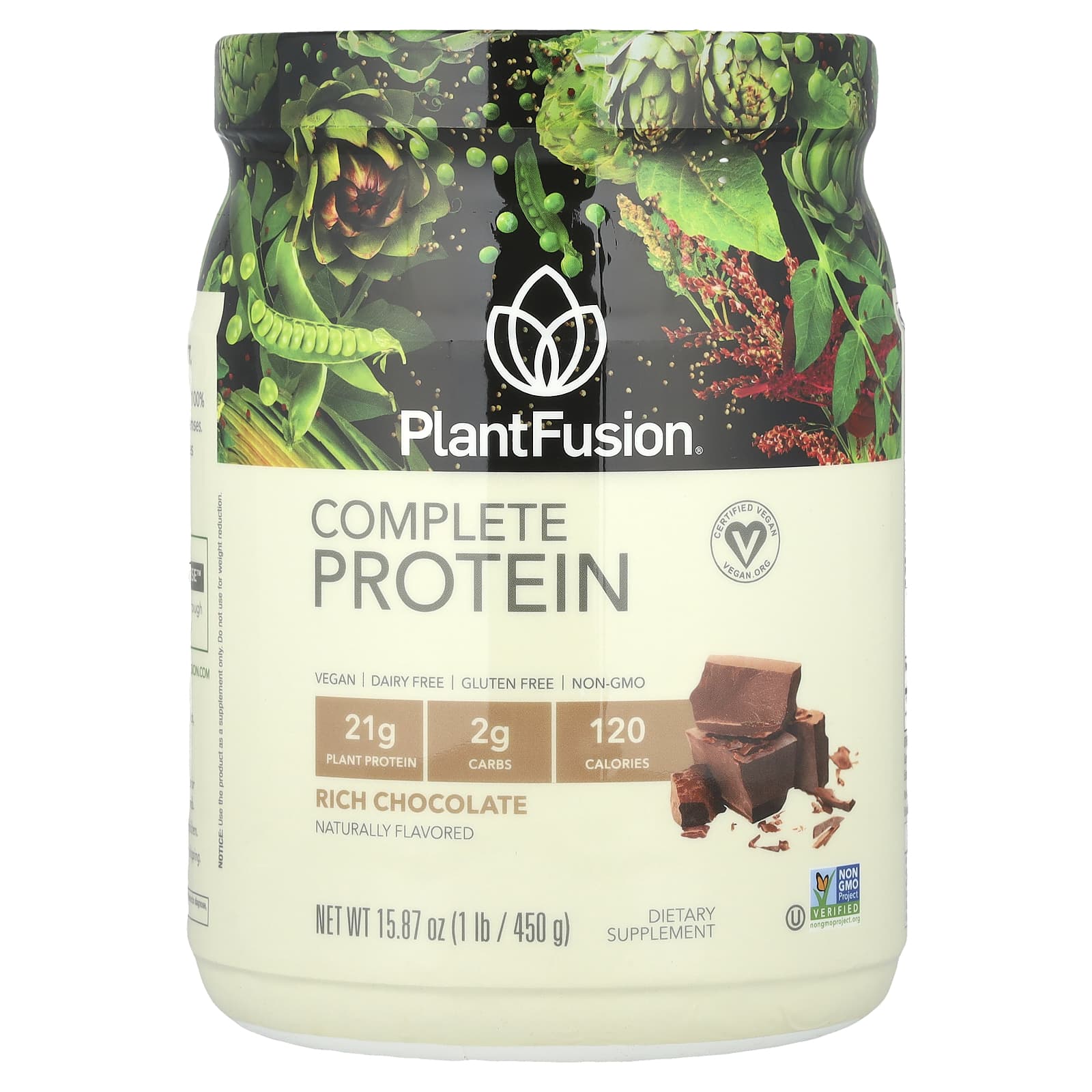 PlantFusion Высококачественный шоколад обогащенный полноценным белком 1 ф 450 г 5690₽