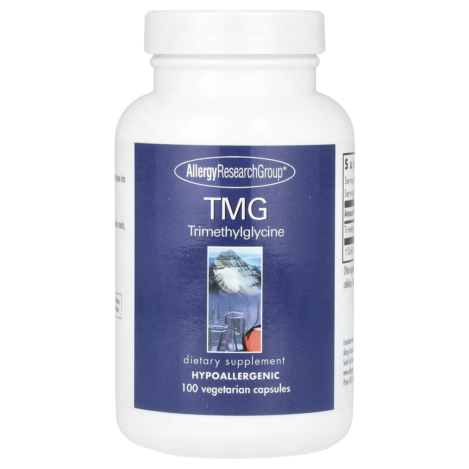 Allergy Research Group, Триметилглицин ТМГ, 100 растительных капсул