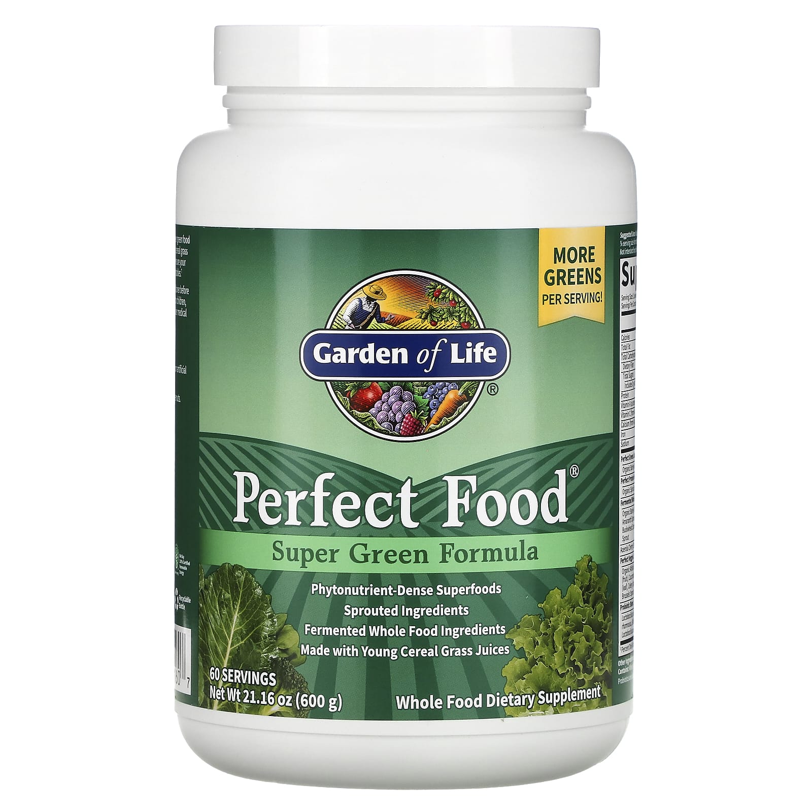 Garden of Life Perfect Food добавка из суперзелени 600 г 2116 унции 13190₽