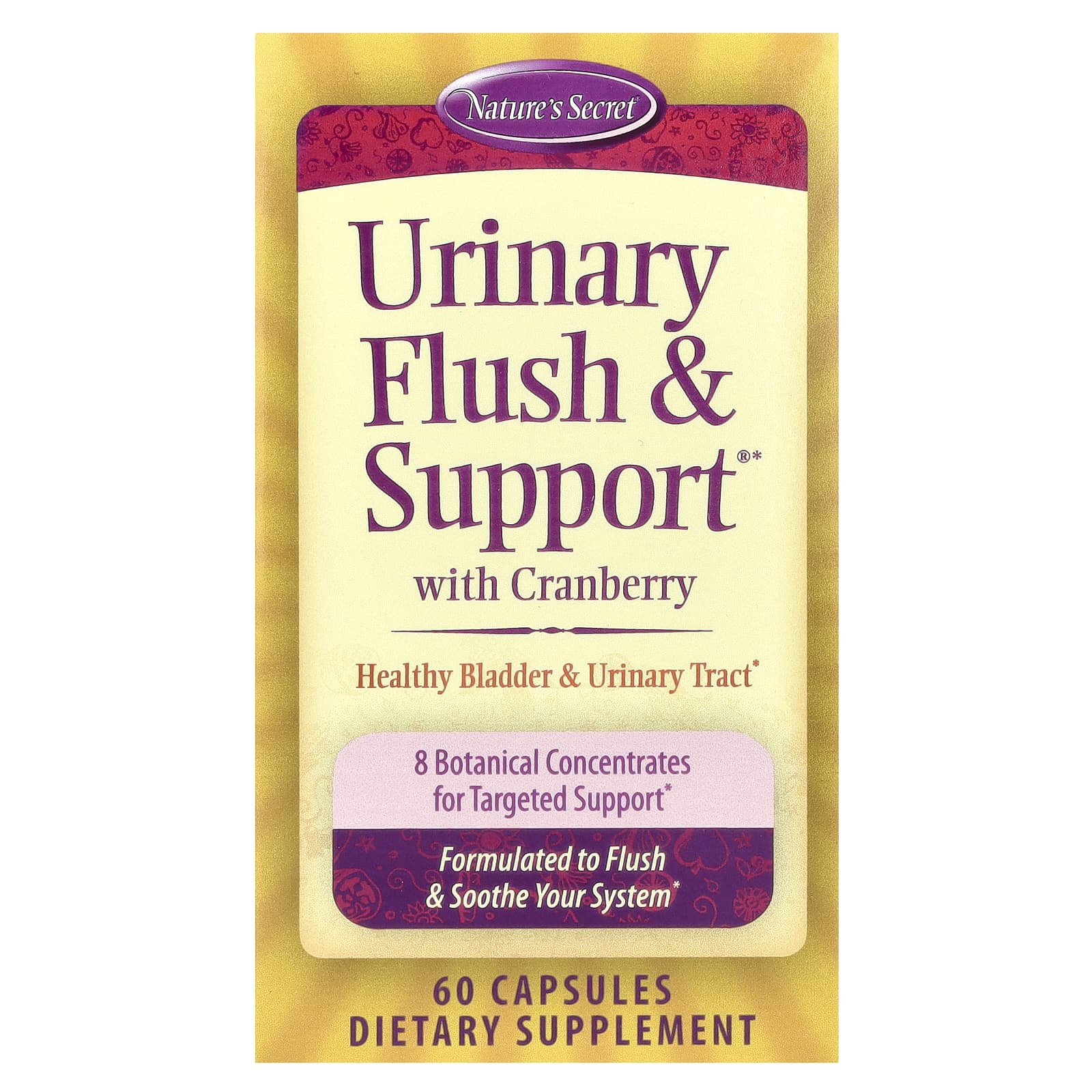 Natures Secret Urinary Flush - Support мочегонное средство с клюквой 60 капсул 2890₽