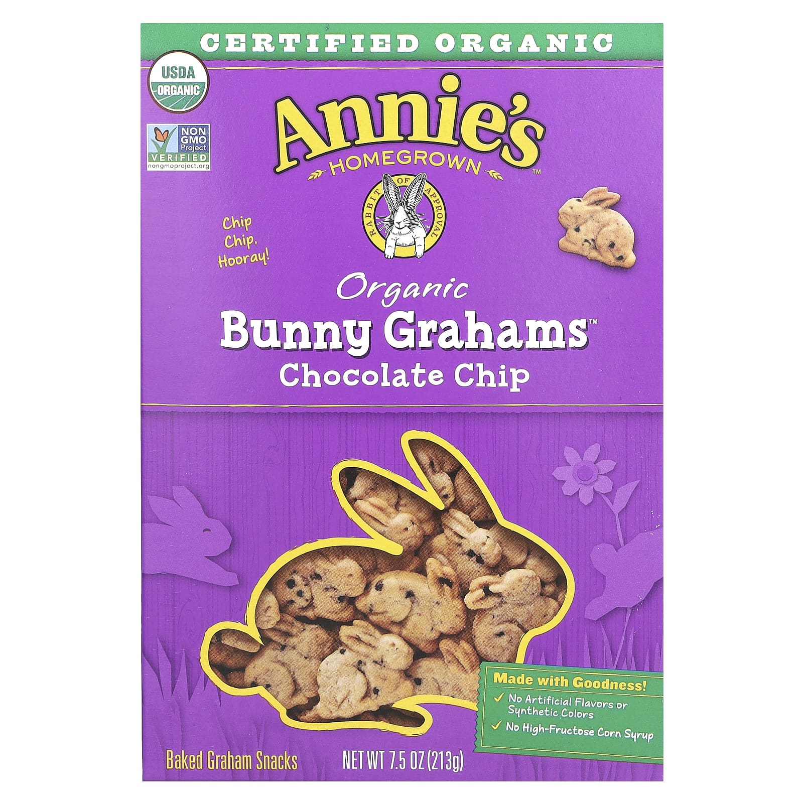 Annies Homegrown Bunny Grahams Chocolate Chip 75 oz 213 g 1690₽