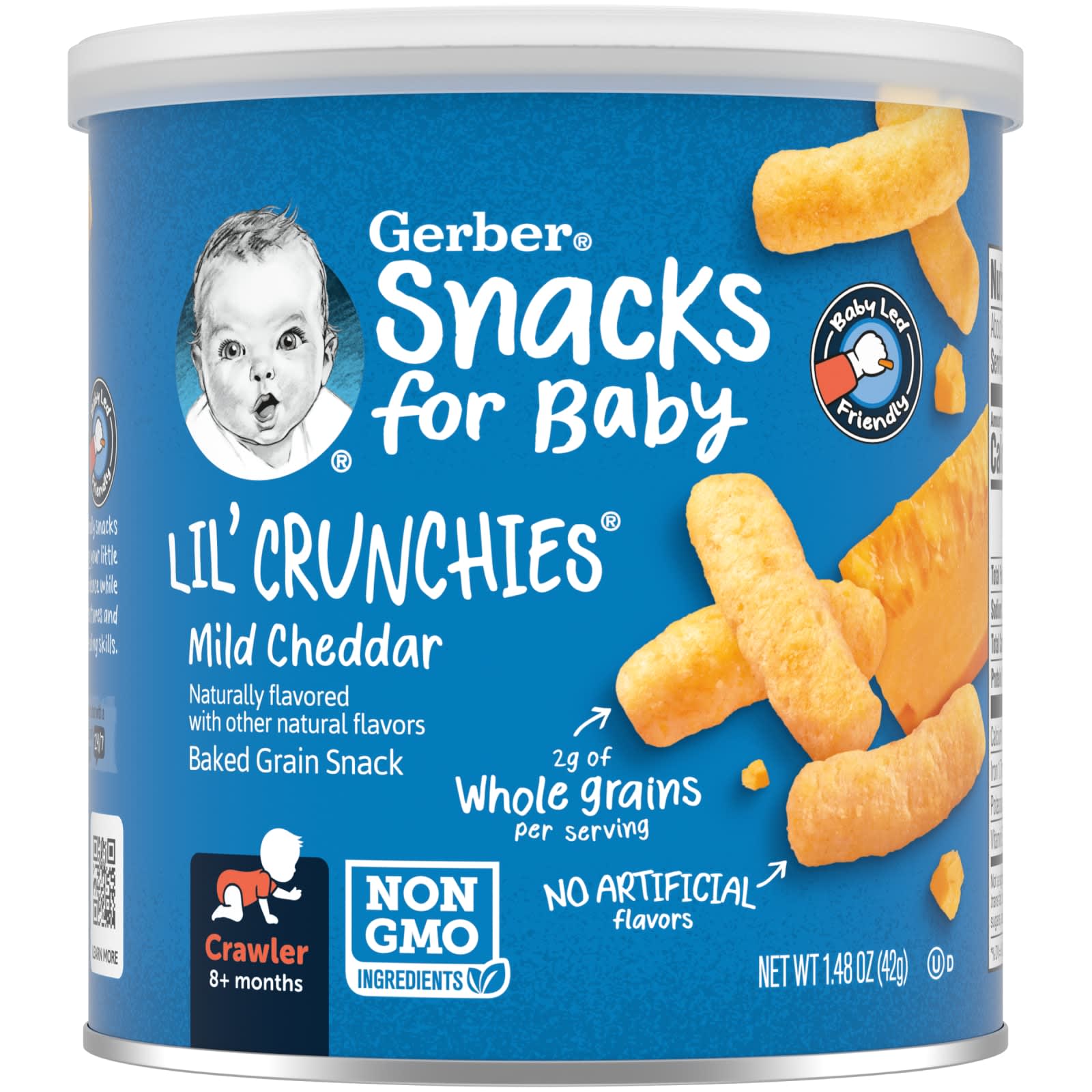 Gerber Snacks for Baby Lil Crunchies снек из запеченного зерна от 8 месяцев мягкий чеддер 42 г 148 унции 1490₽