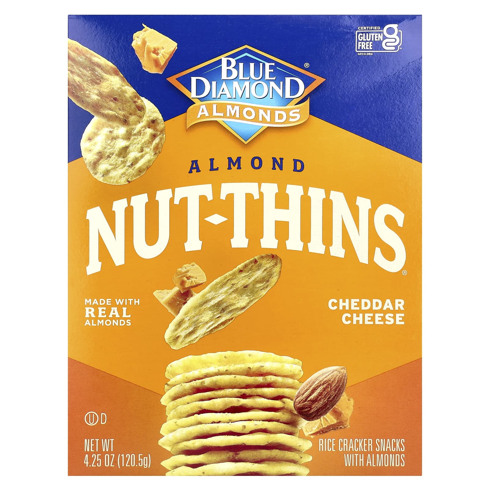 Blue Diamond Almond Nut-Thins снэки из рисовых крекеров с миндалем сыр чеддер 1205 г 425 унции 1590₽