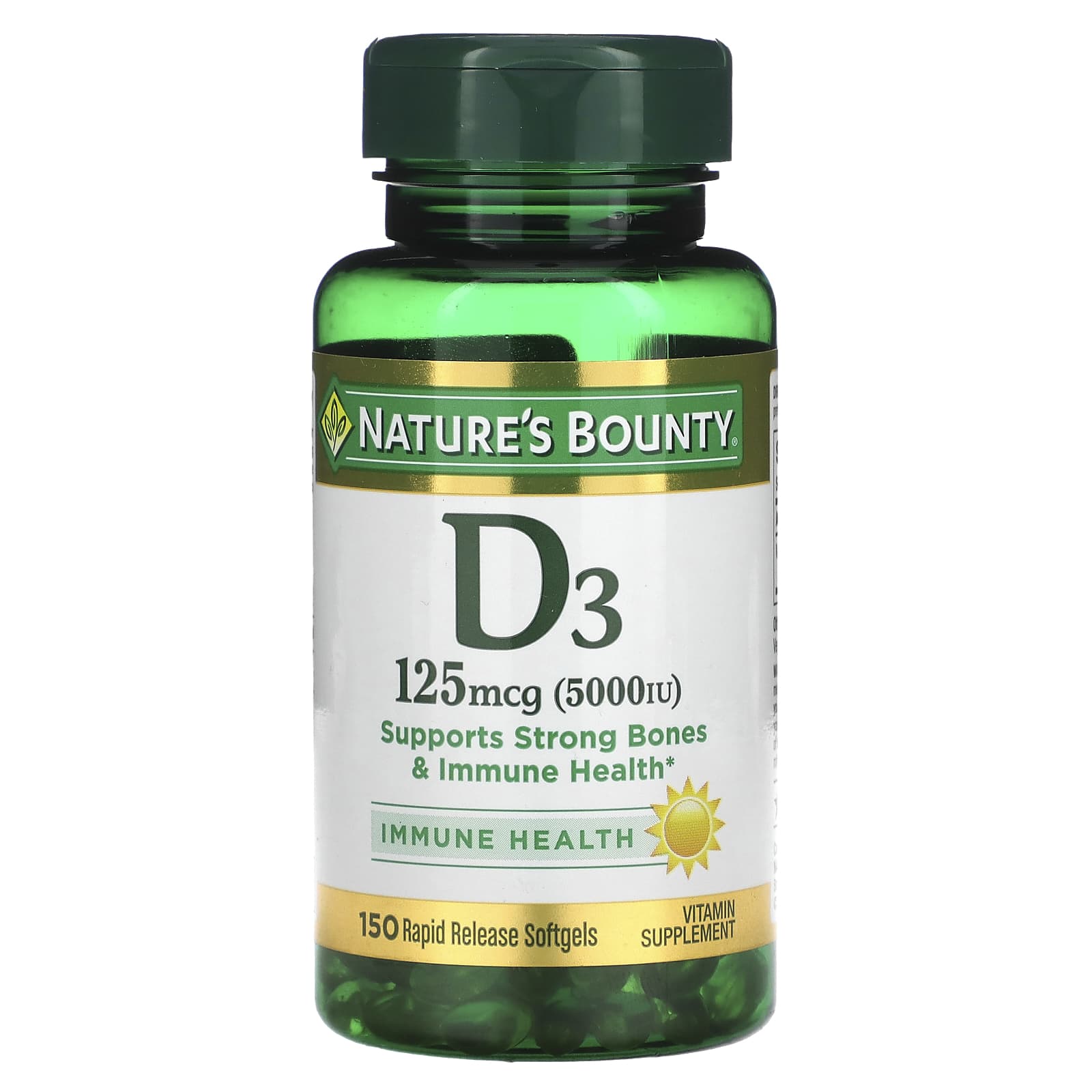Natures Bounty D3 Maximum Strength 5000 IU 150 Softgels 3390₽