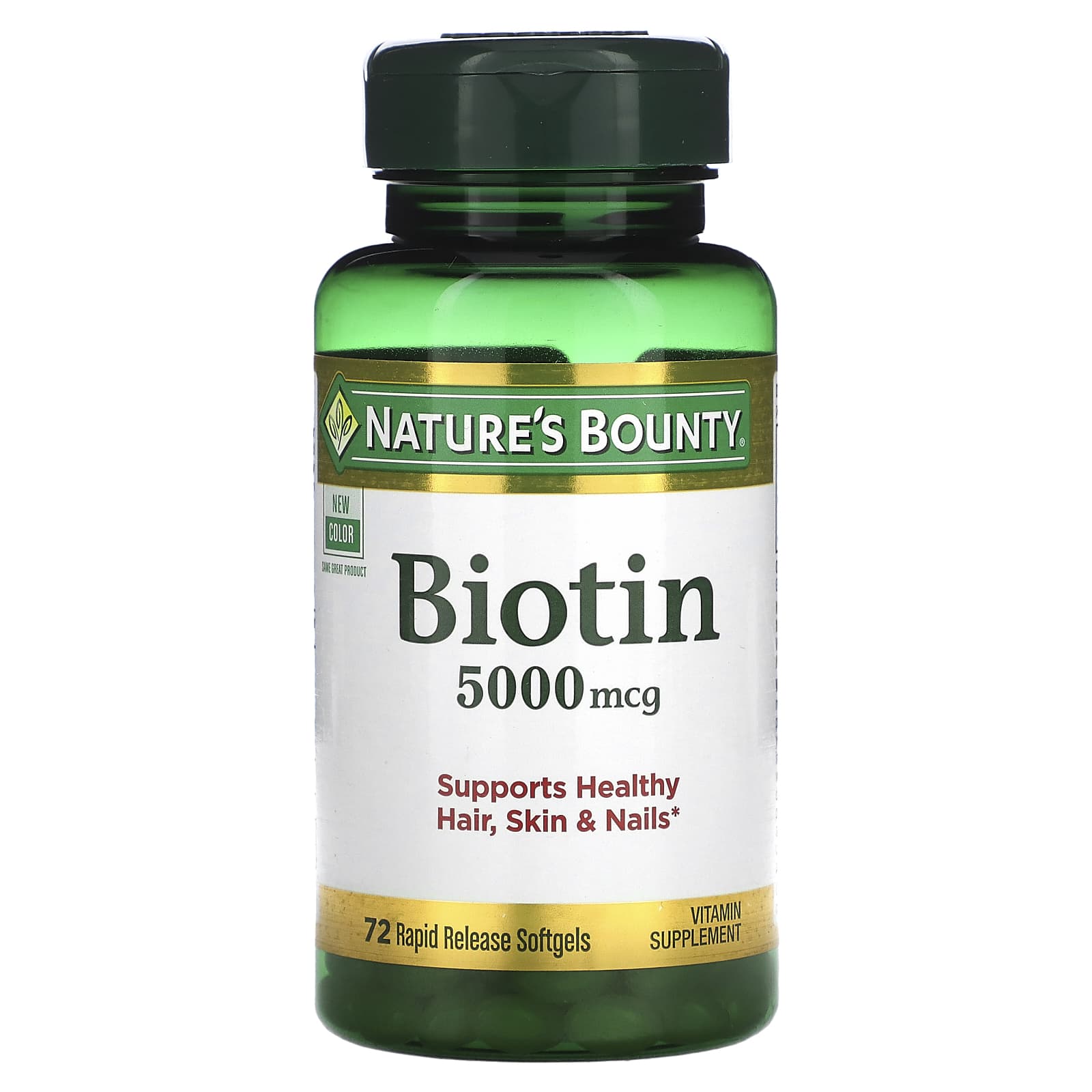 Natures Bounty Биотин 5000 мкг 72 капсулы с быстрым высвобождением 2490₽