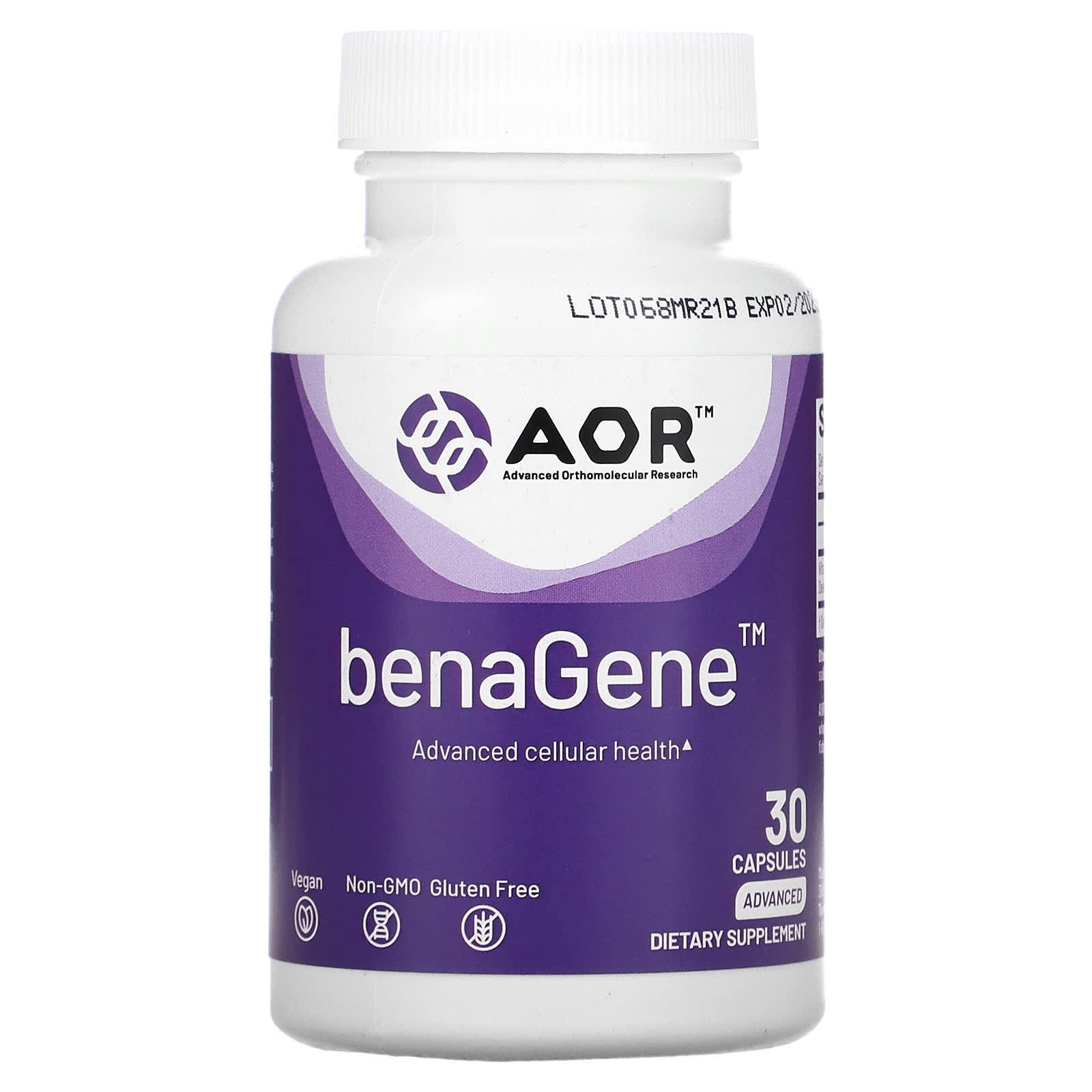 Advanced Orthomolecular Research AOR BenaGene 30 вегетарианских капсул 9290₽