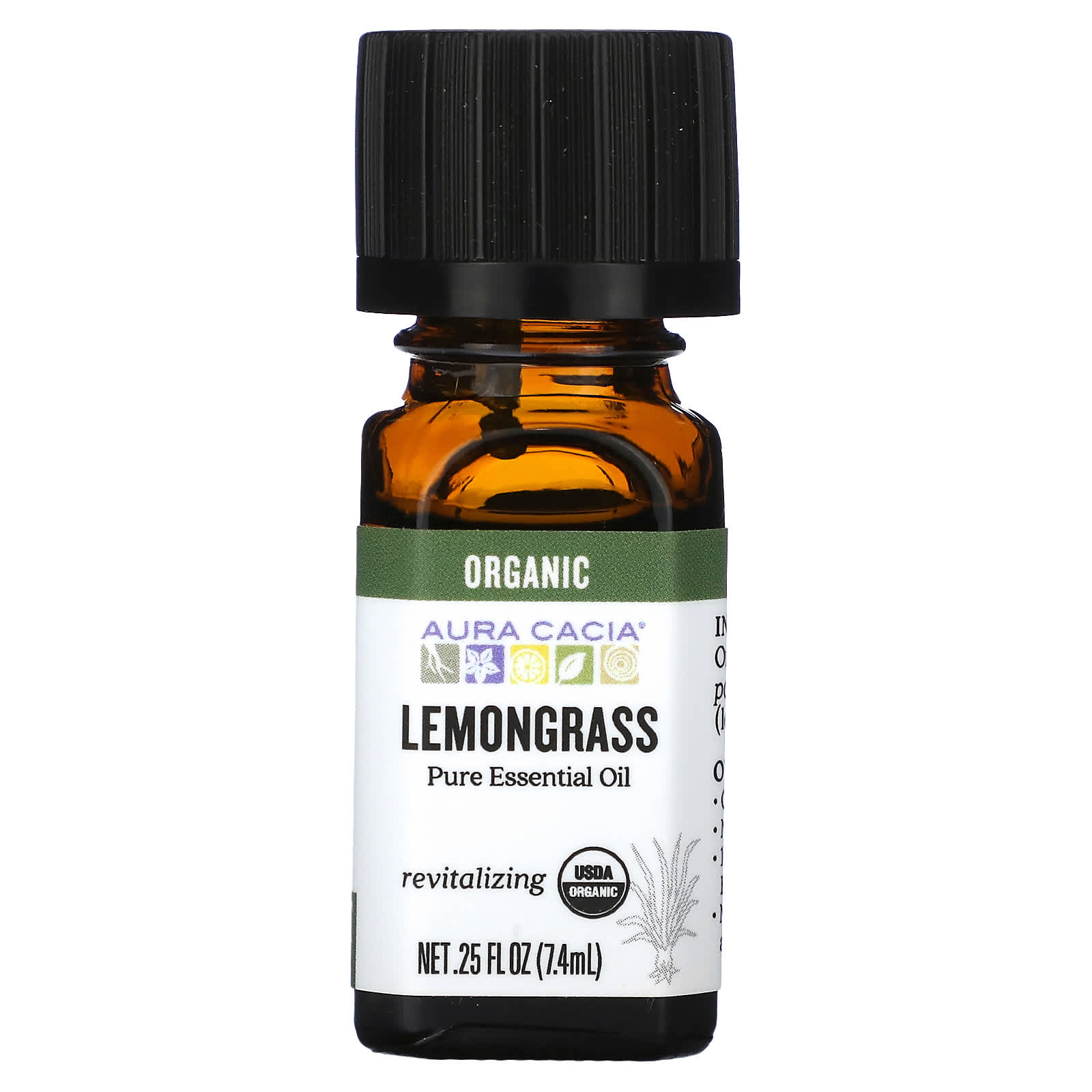 Aura Cacia Чистое эфирное масло органический лемонграсс 74 мл 025 жидк Унции 1590₽