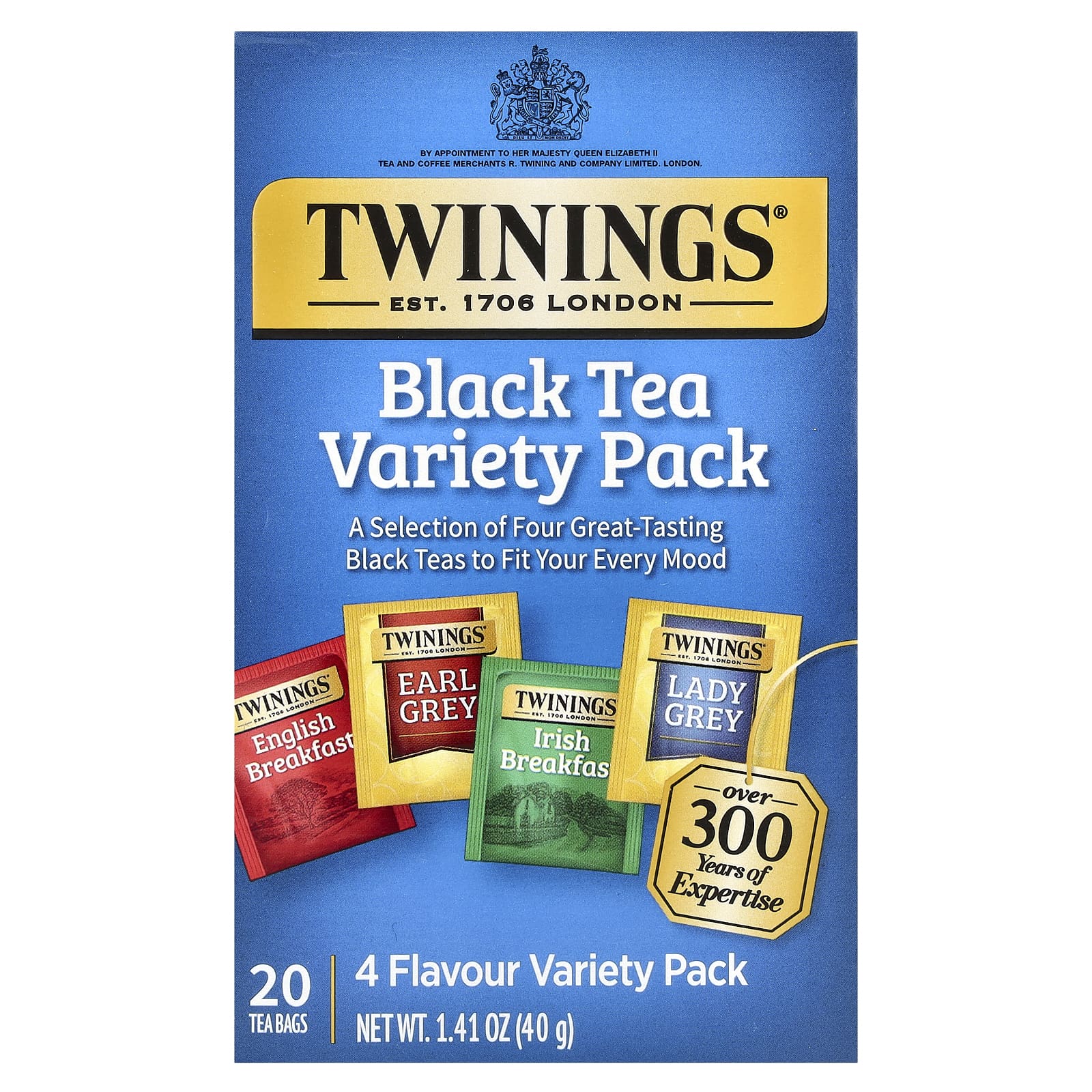 Twinings черный чай набор разных сортов 20 чайных пакетиков 40 г 141 унции 1590₽
