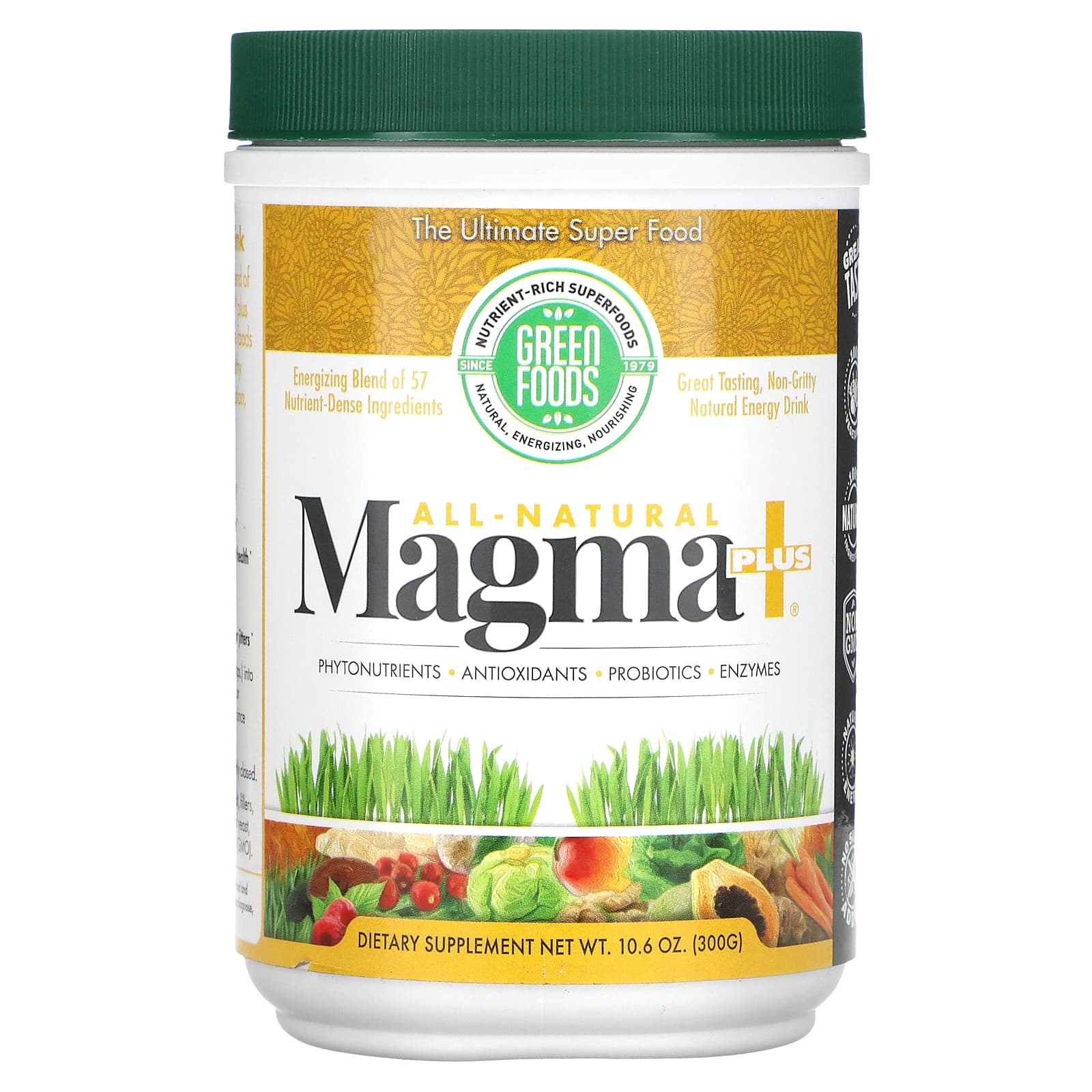 Green Foods Полностью натуральный продукт Magma Plus 300 г 106 унции 6490₽