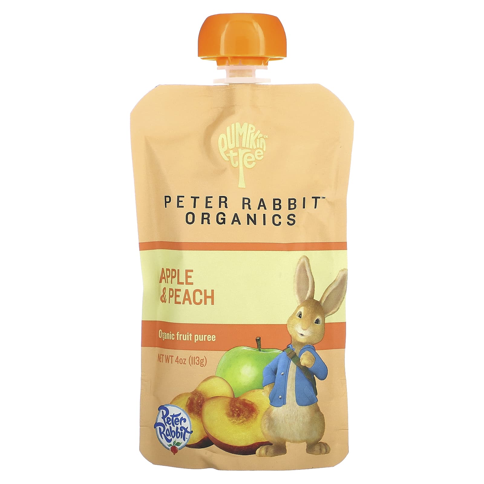 Pumpkin Tree Organics Peter Rabbit Organics органическое фруктовое пюре яблоко и персик 113 г 4 унции 1390₽