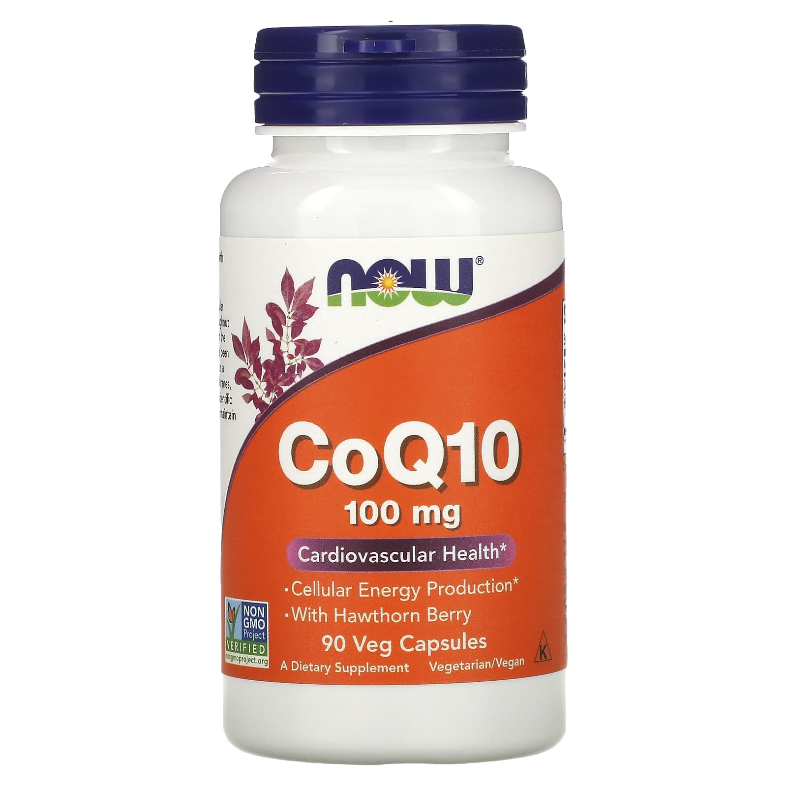 NOW Foods CoQ10 с ягодами боярышника 100 мг 90 растительных капсул 4390₽