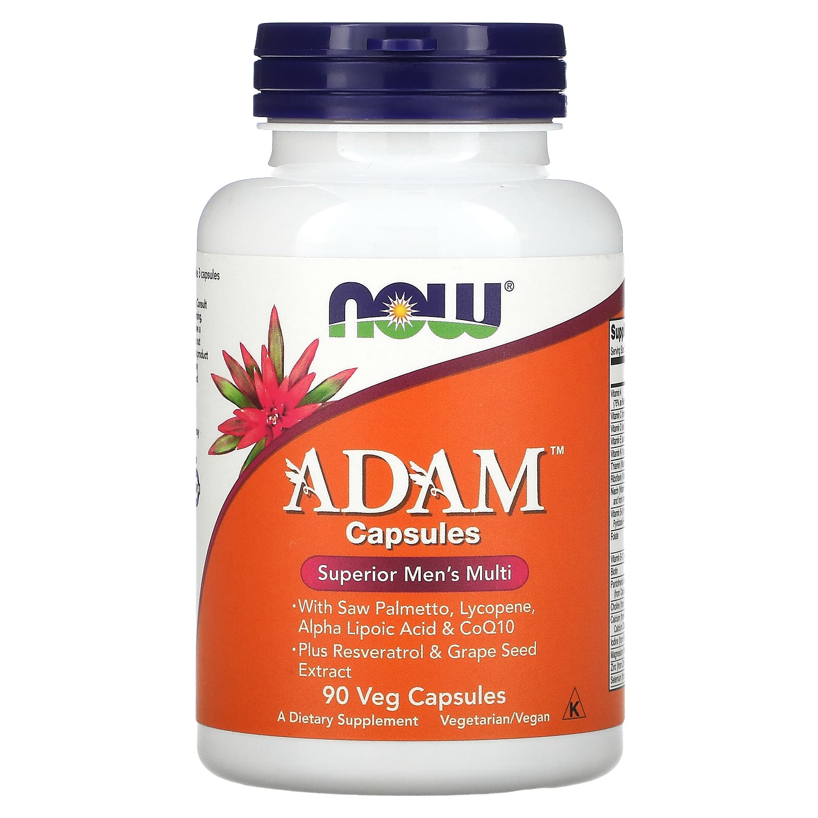 NOW Foods ADAM превосходные мультивитамины для мужчин 90 растительных капсул 3490₽