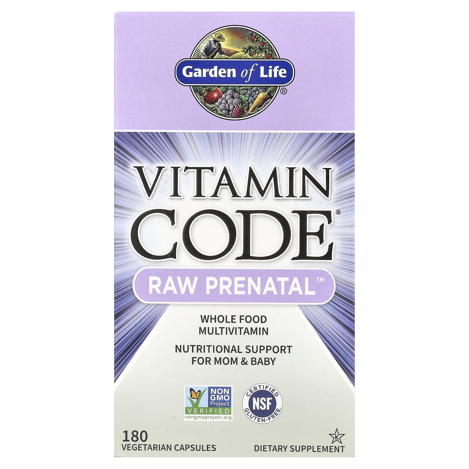 Garden of Life Vitamin Code RAW Prenatal 180 вегетарианских капсул 9590₽
