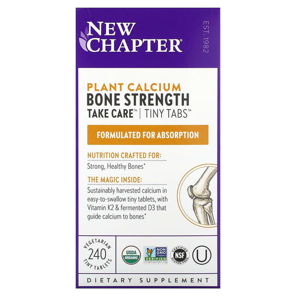 New Chapter, Bone Strength Take Care, добавка для укрепления костей с растительным кальцием, 240 вегетарианских мини-таблеток