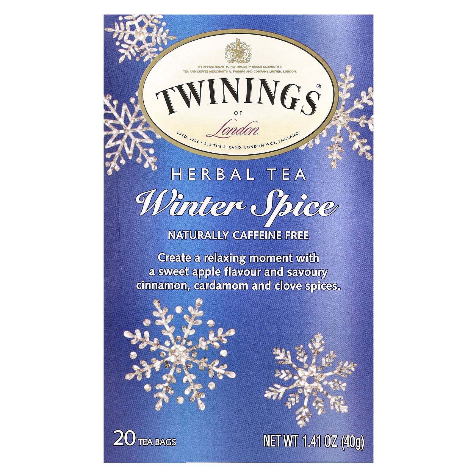 Twinings Травяной чай Winter Spice без кофеина 20 чайных пакетиков 40 г 141 унции 1590₽