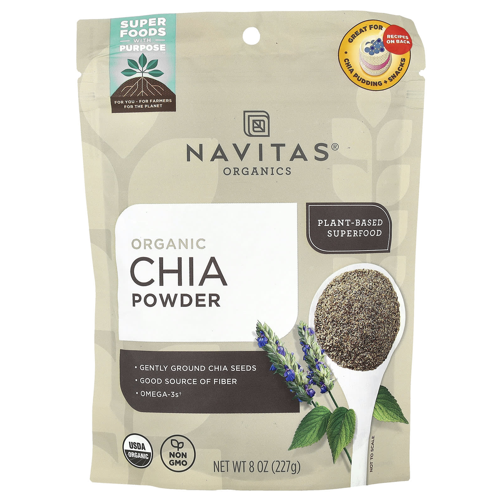 Navitas Organics Органический порошок чиа 227 г 8 унций 2090₽