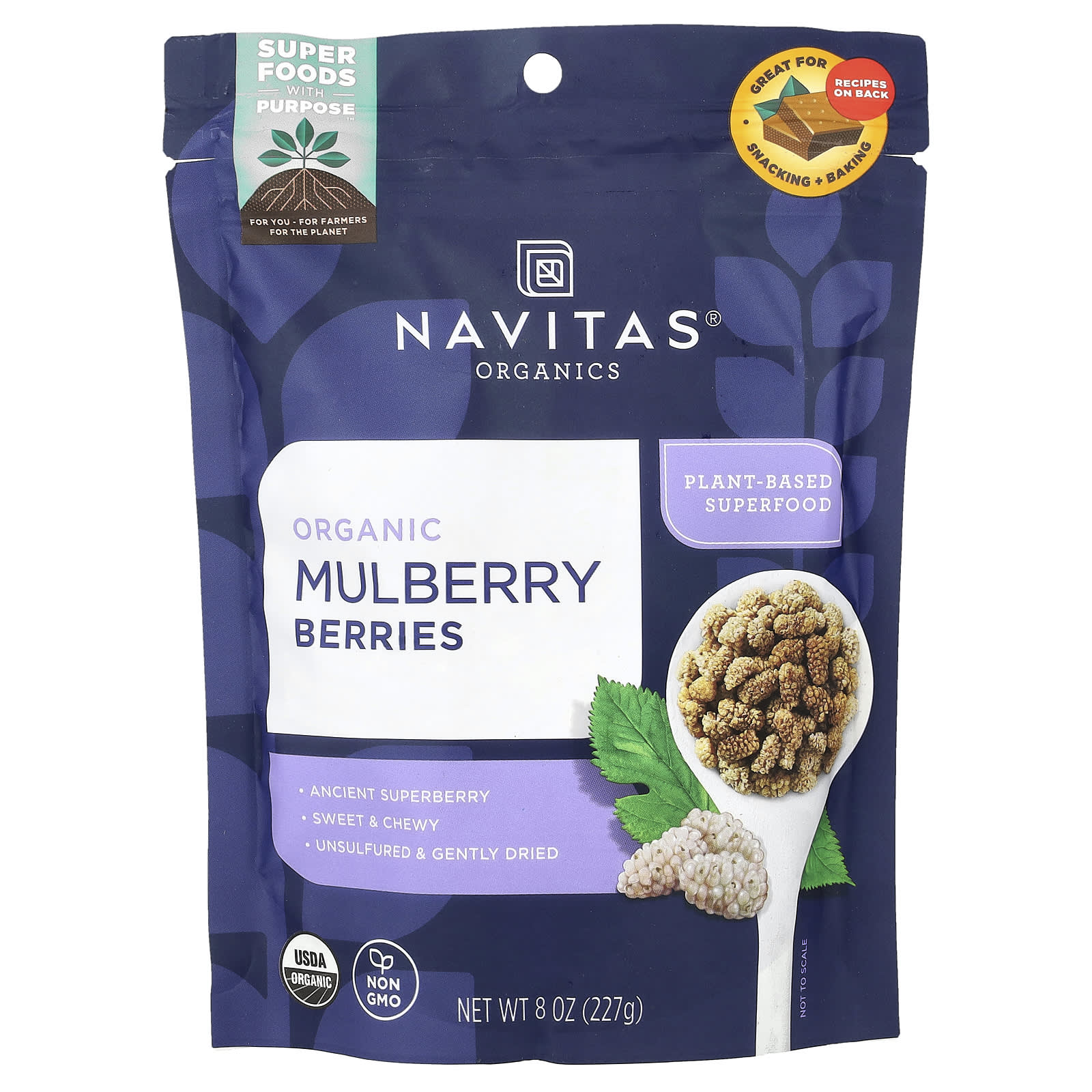 Navitas Organics Органические ягоды шелковицы 227 г 8 унций 2190₽