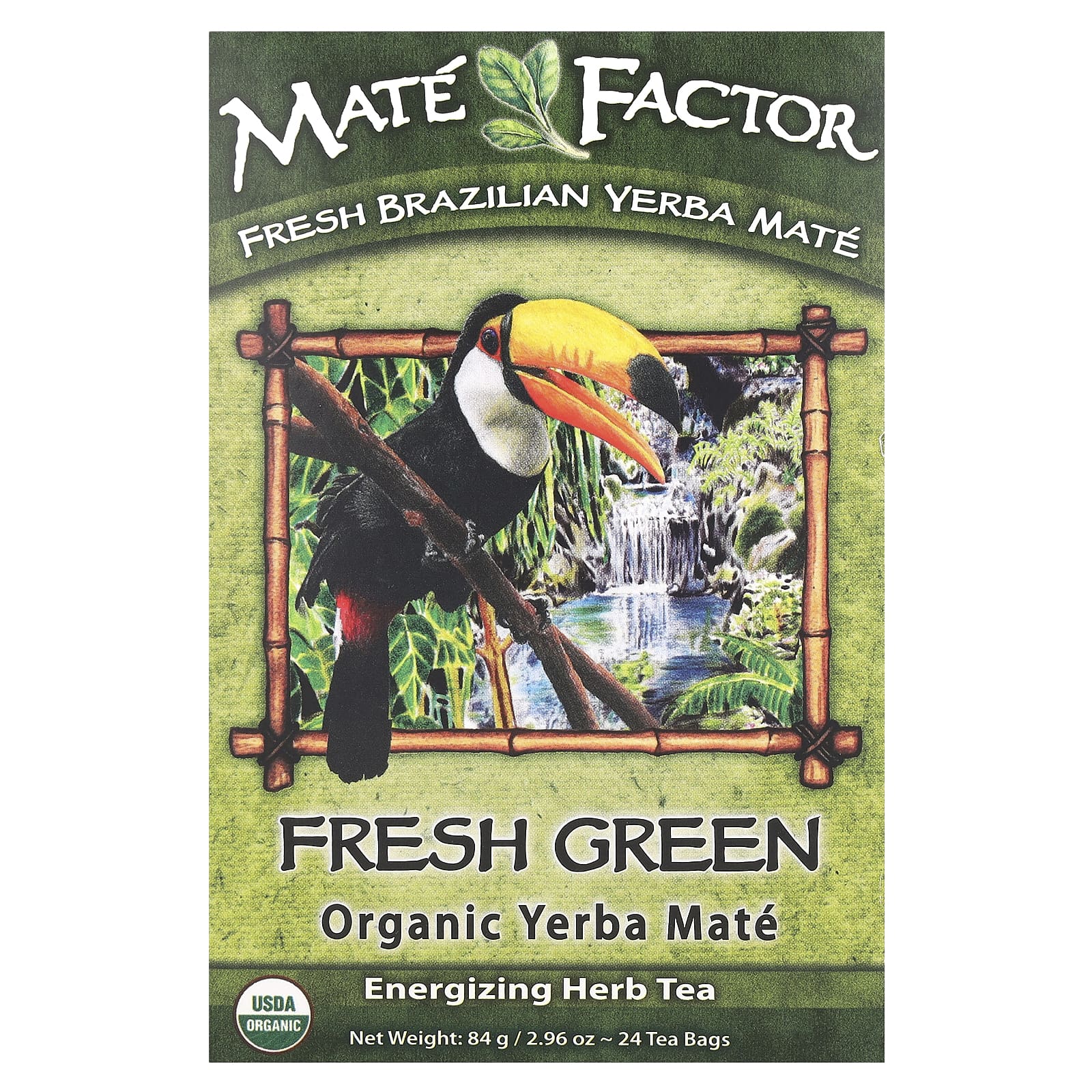 Mate Factor Органический Yerba Mate свежий зеленый чай 24 чайных пакетиков 296 унции 84 г 1690₽