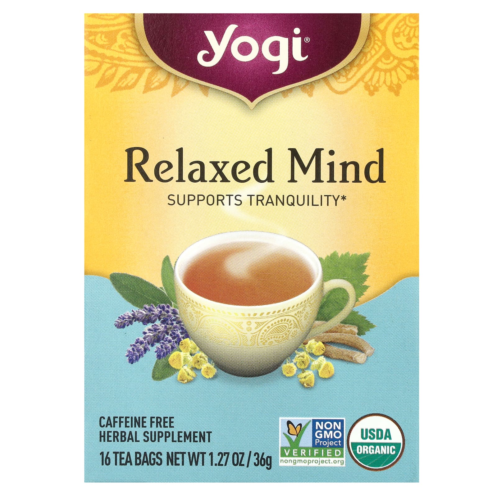 Yogi Tea Relaxed Mind чай без кофеина 16 чайных пакетиков 32 г 112 унции 1590₽