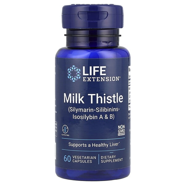 Life Extension, Расторопша, 60 вегетарианских капсул