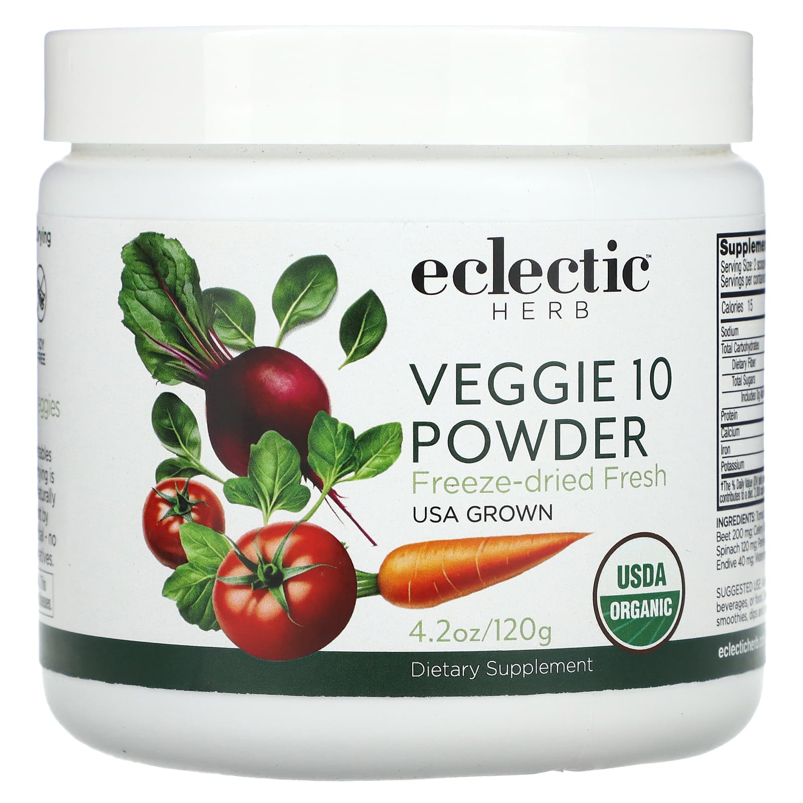 Eclectic Herb Veggie 10 порошок из цельных пищевых продуктов 42 унции 120 г 4490₽