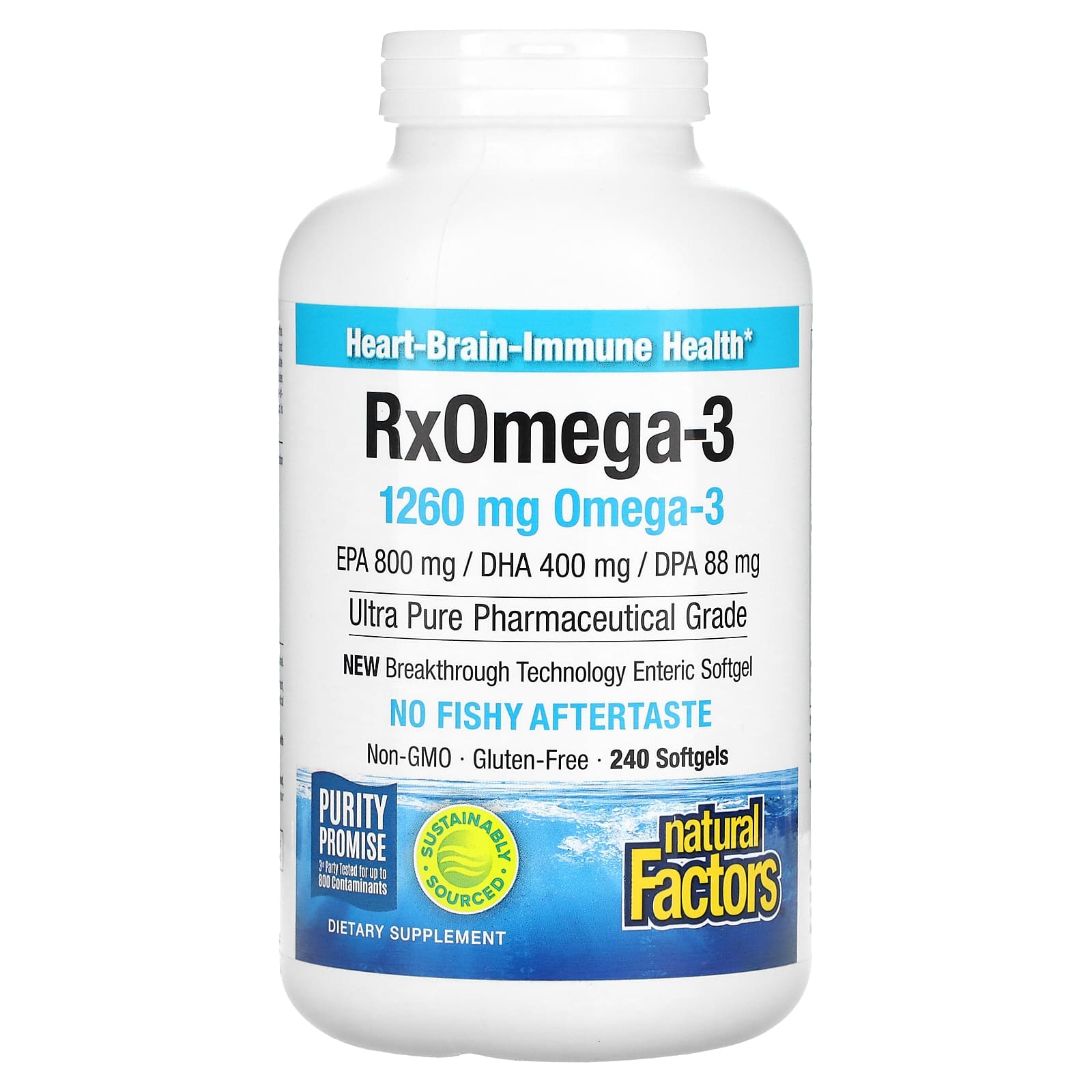 Natural Factors Rx Omega-3 омега-3 1260 мг 240 капсул 630 мг в 1 капсуле 8490₽