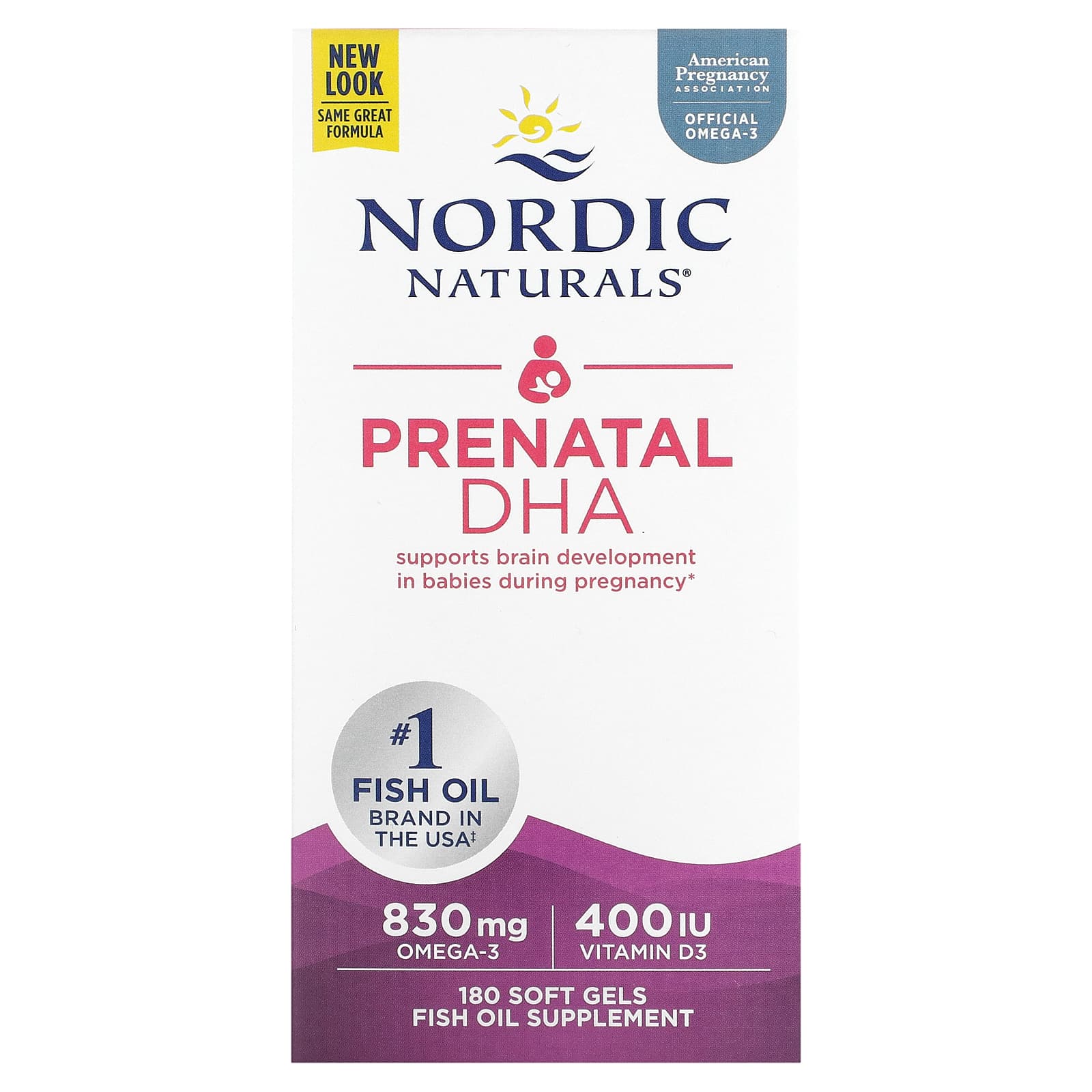 Nordic Naturals Prenatal DHA пренатальная ДГК без добавок 180 капсул 8890₽